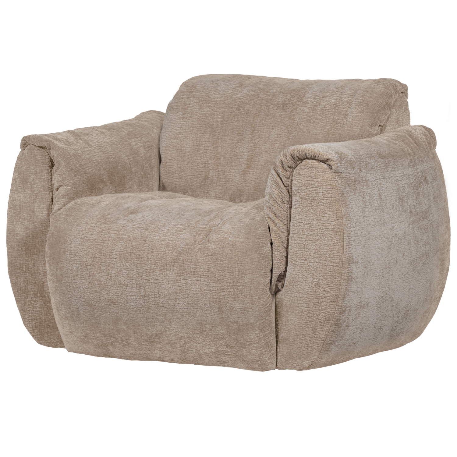 Baggy draaifauteuil geweven stof warmgrijs melange