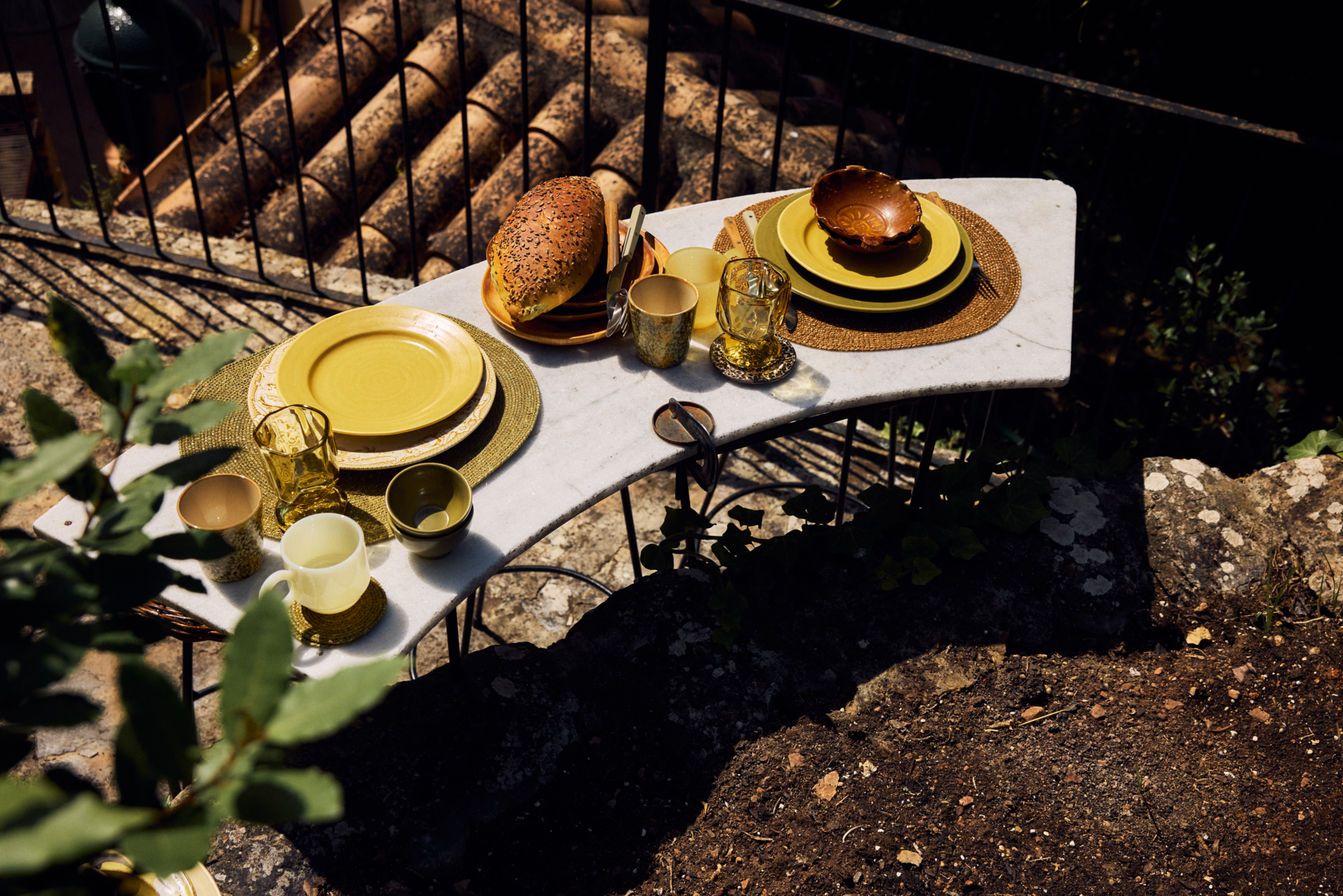 HKliving Servies Farmhouse Ceramics Klein bord - set van 2