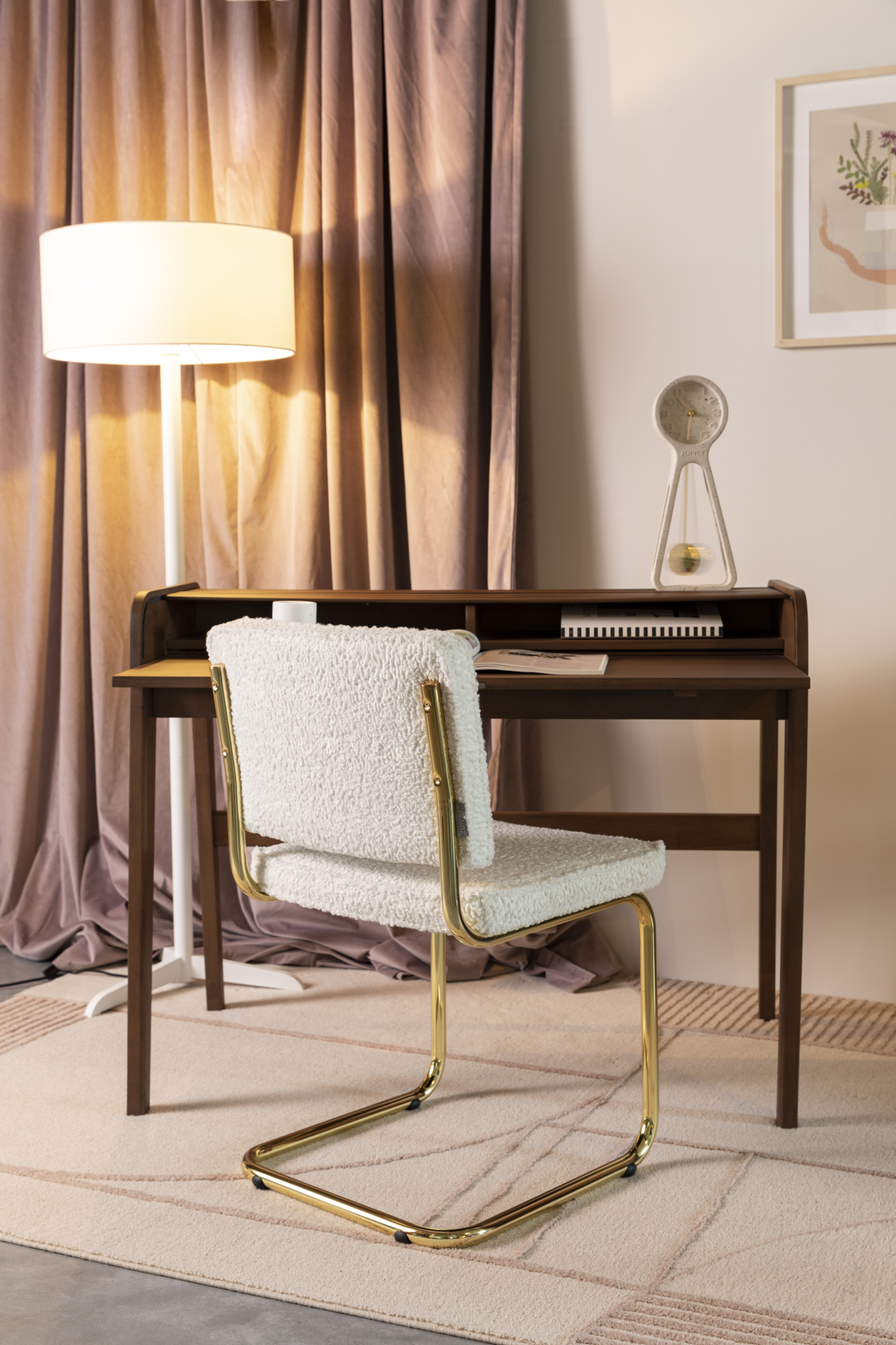 Zuiver bureau Barbier walnoot