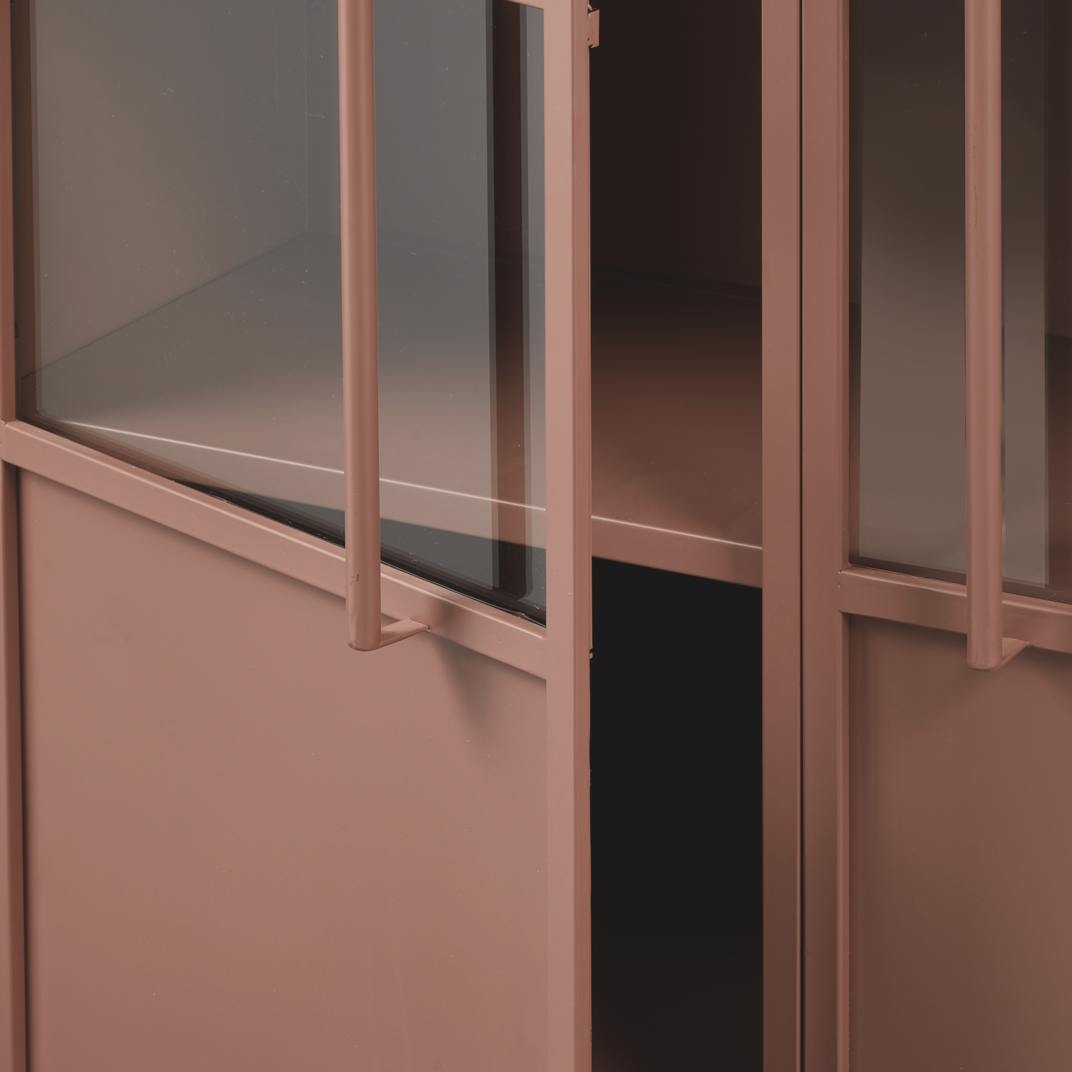 Exhibit vitrinekast metaal khaki