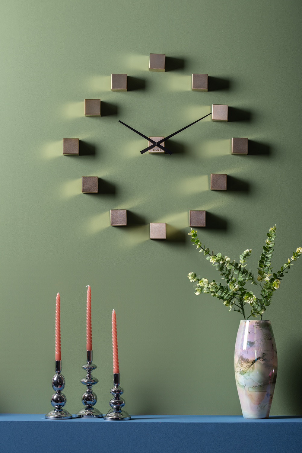 Wandklok DIY Cubic Metallic