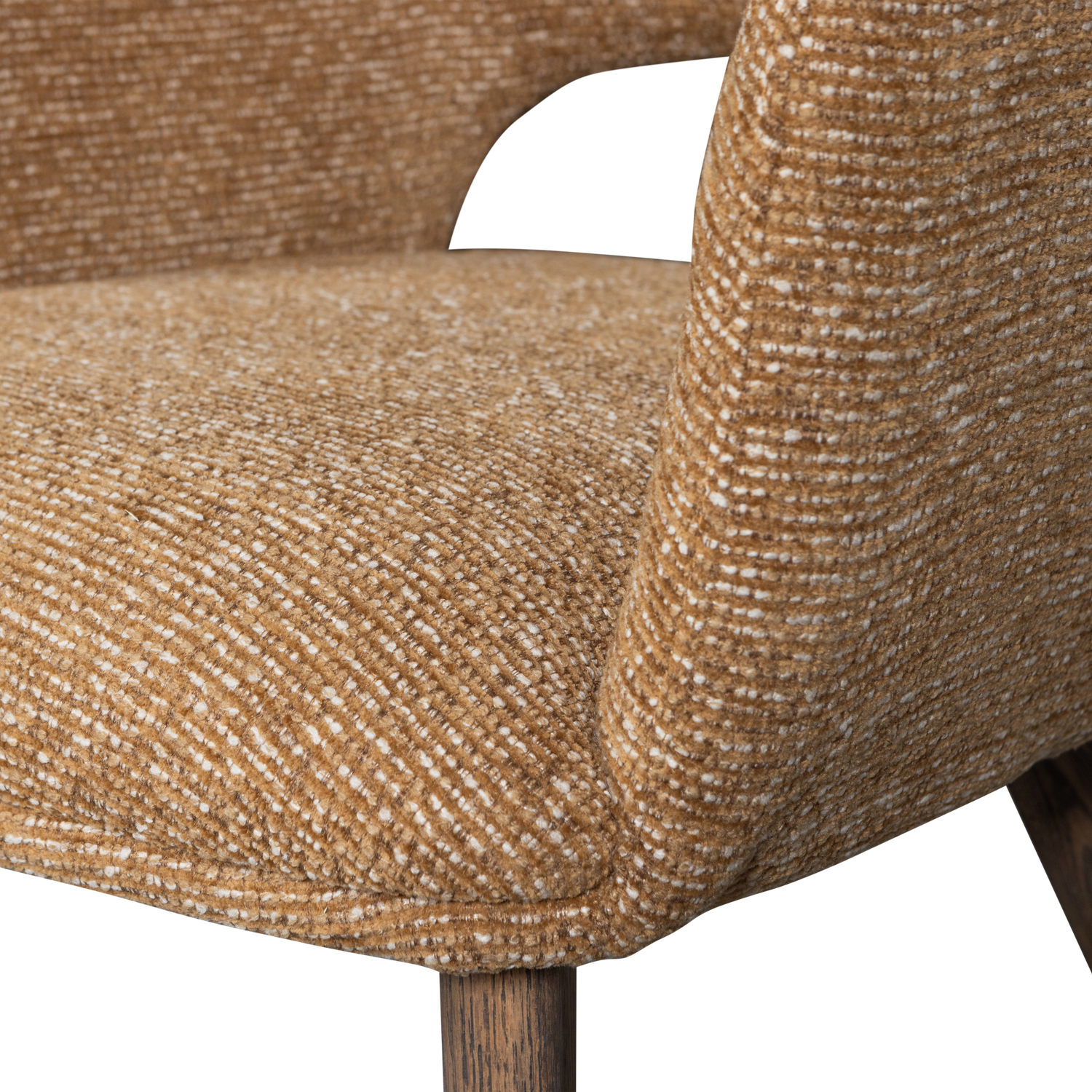 Murat eetkamerstoel taupe met houten poot naturel