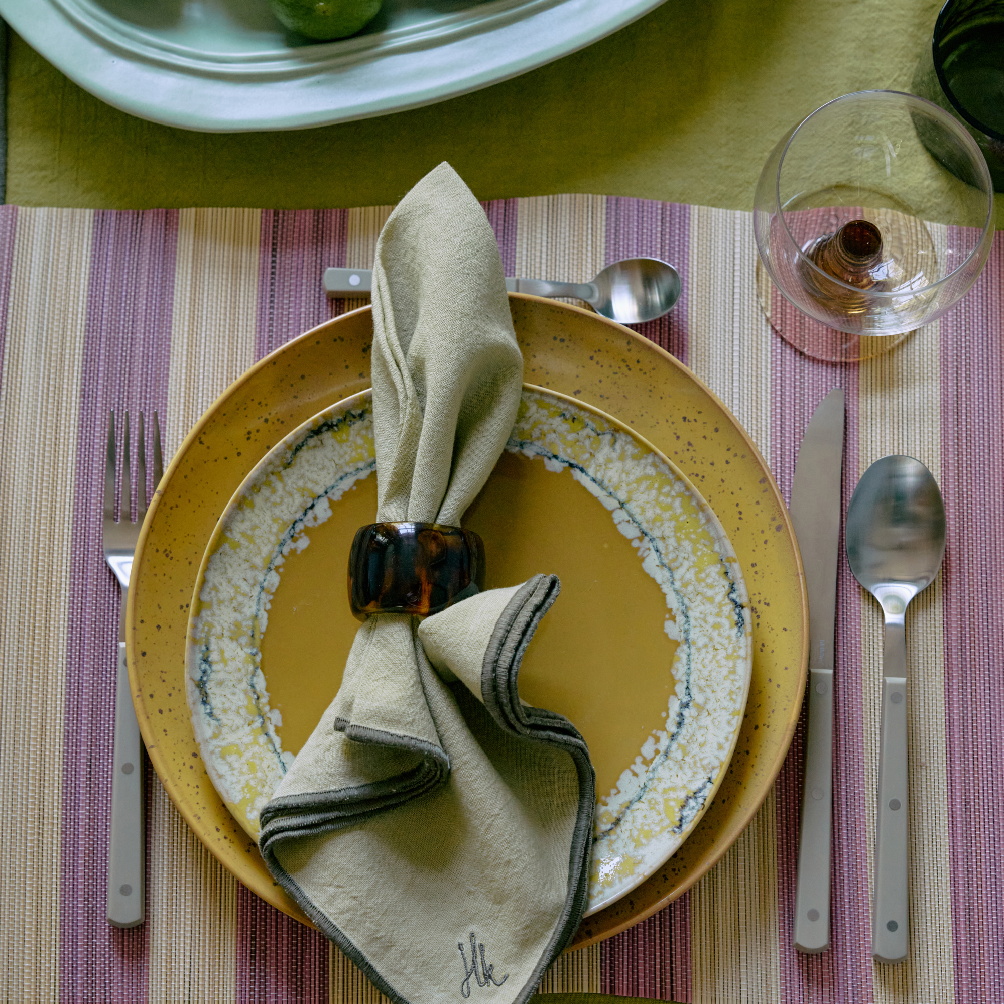 HKliving Placemat bamboo 45x33 cm roseate