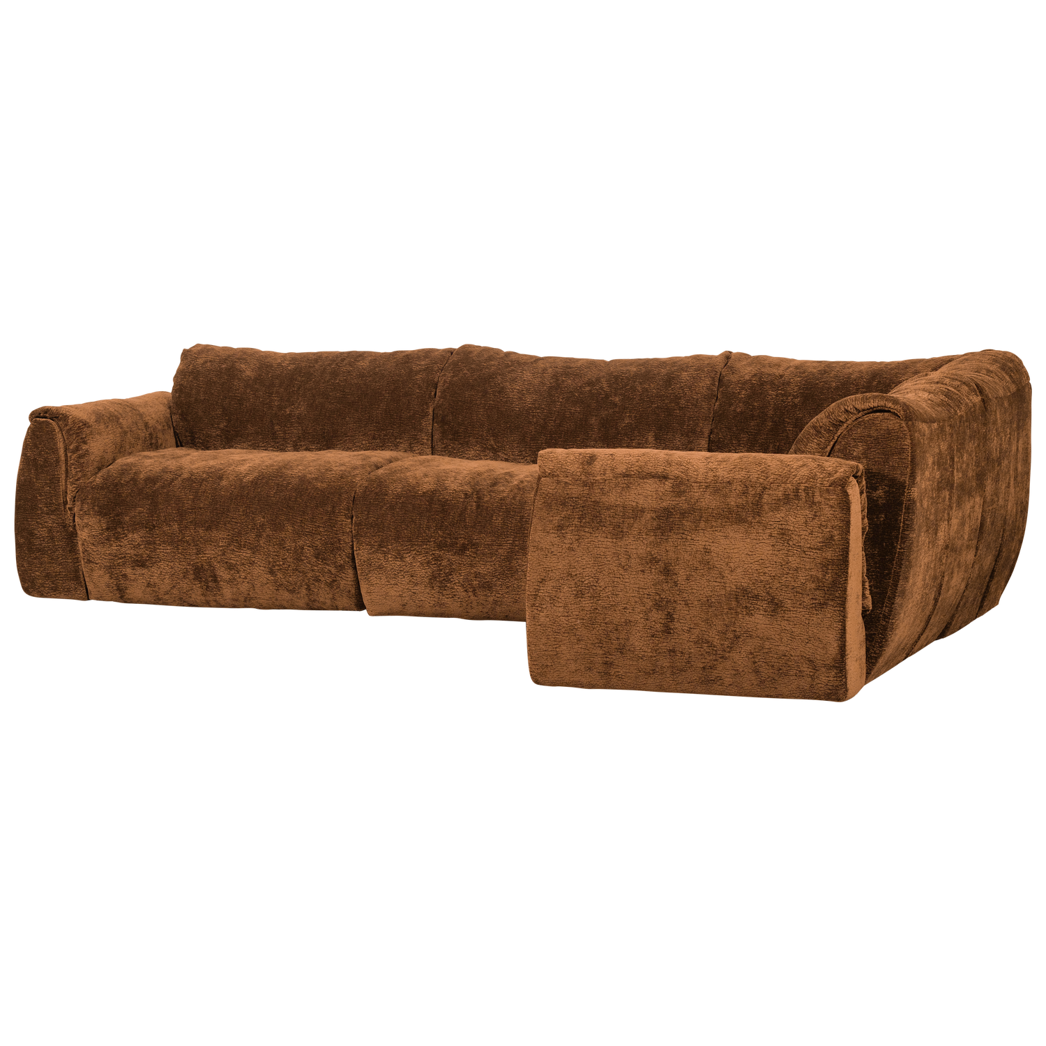 Baggy hoekbank rechts 3d chenille donkerbruin