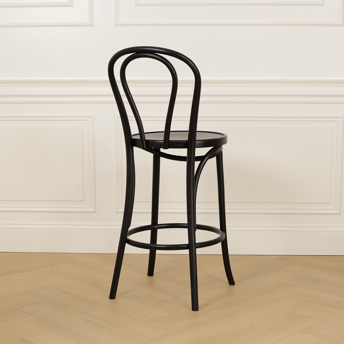 Vienna Thonet No. 18 houten barkruk black stained - 65 cm