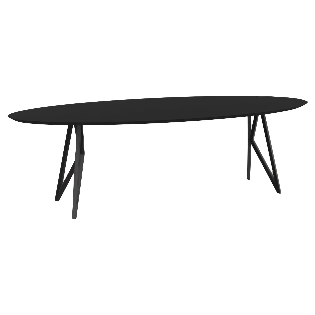 Studio HENK tafel Butterfly Ovaal - zwart frame, HPL Fenix nero ingo