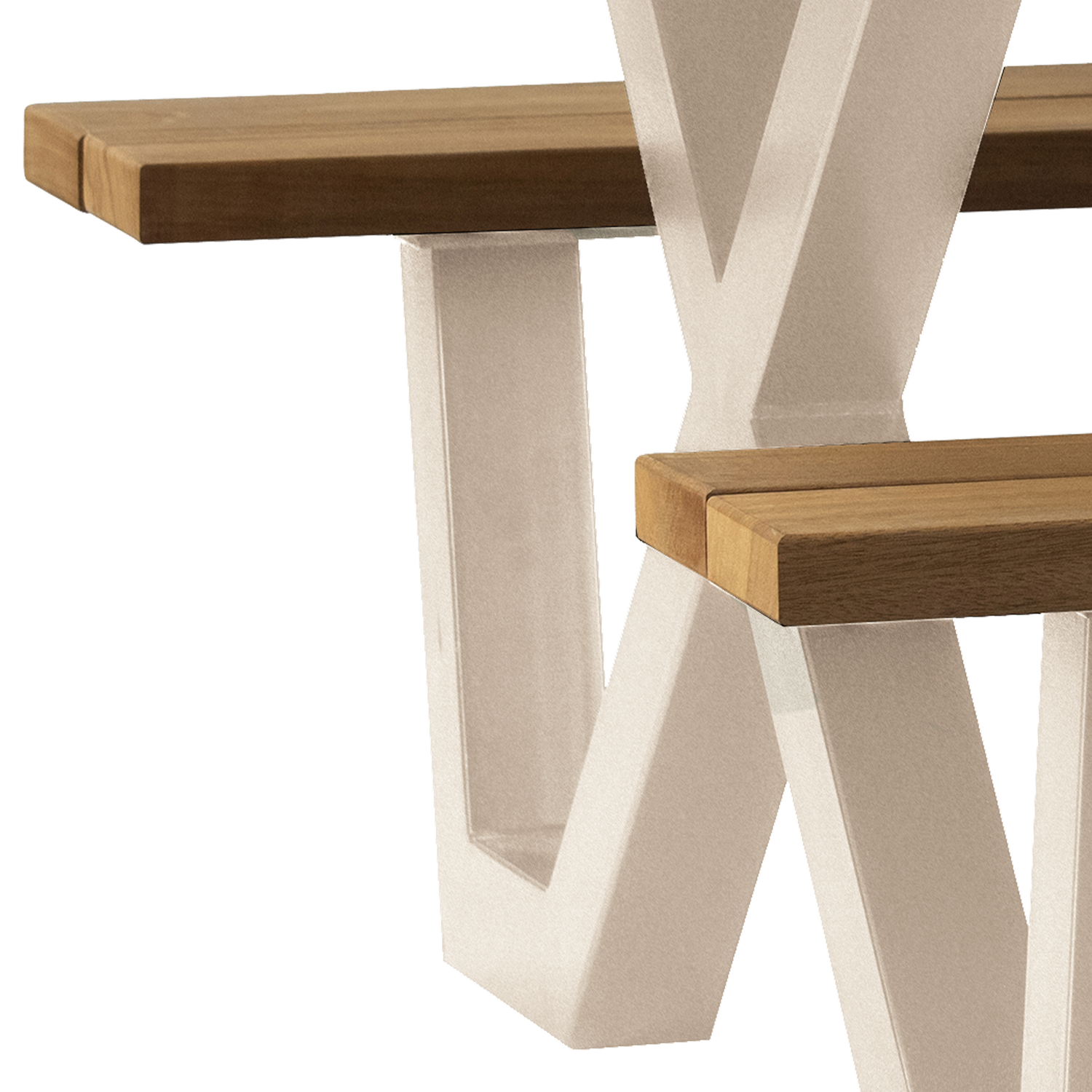 Tablo tuin picknicktafel ayous zand x-poot metaal [fsc]