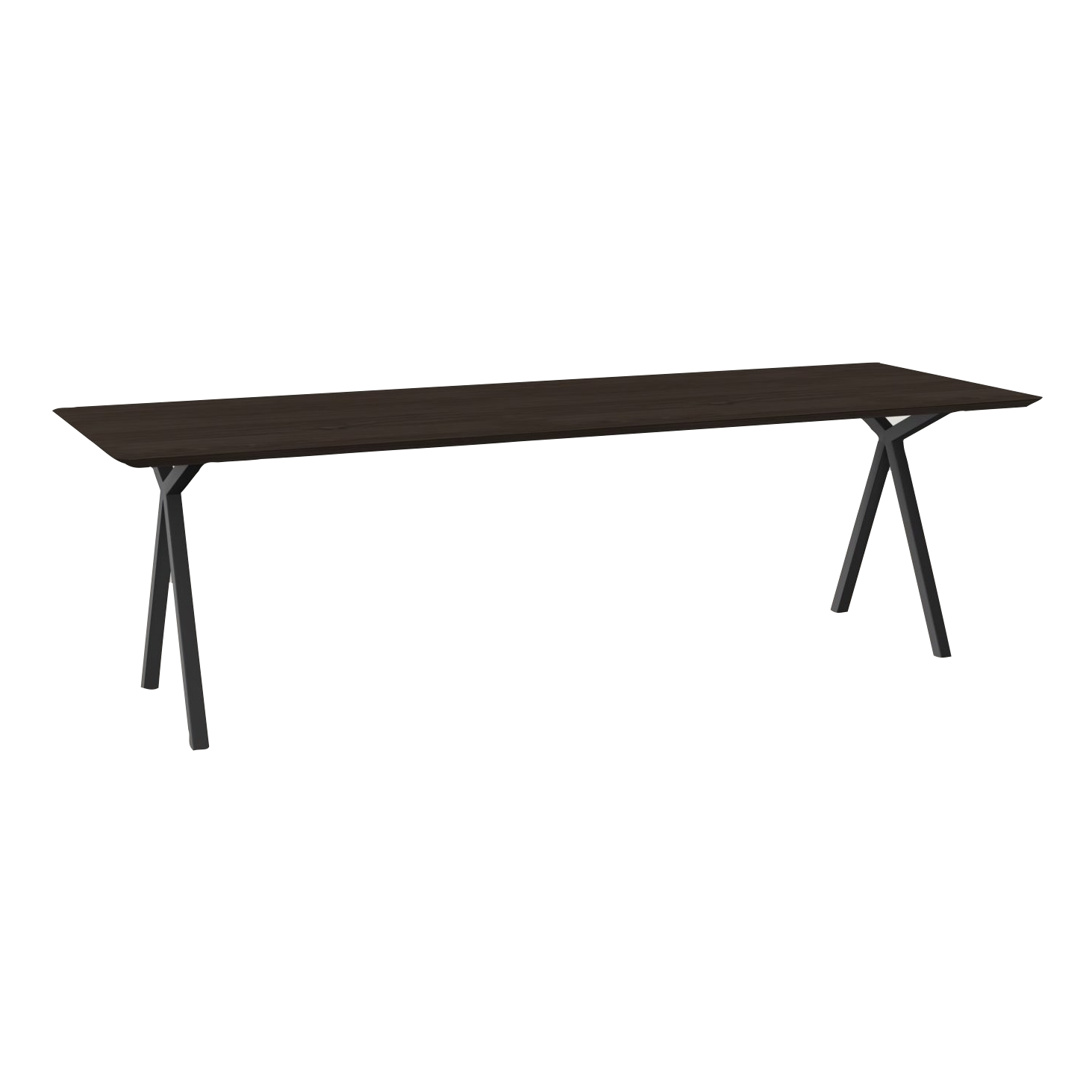 Studio HENK tafel Slim X-type Rechthoekig - zwart frame, gerookte beits