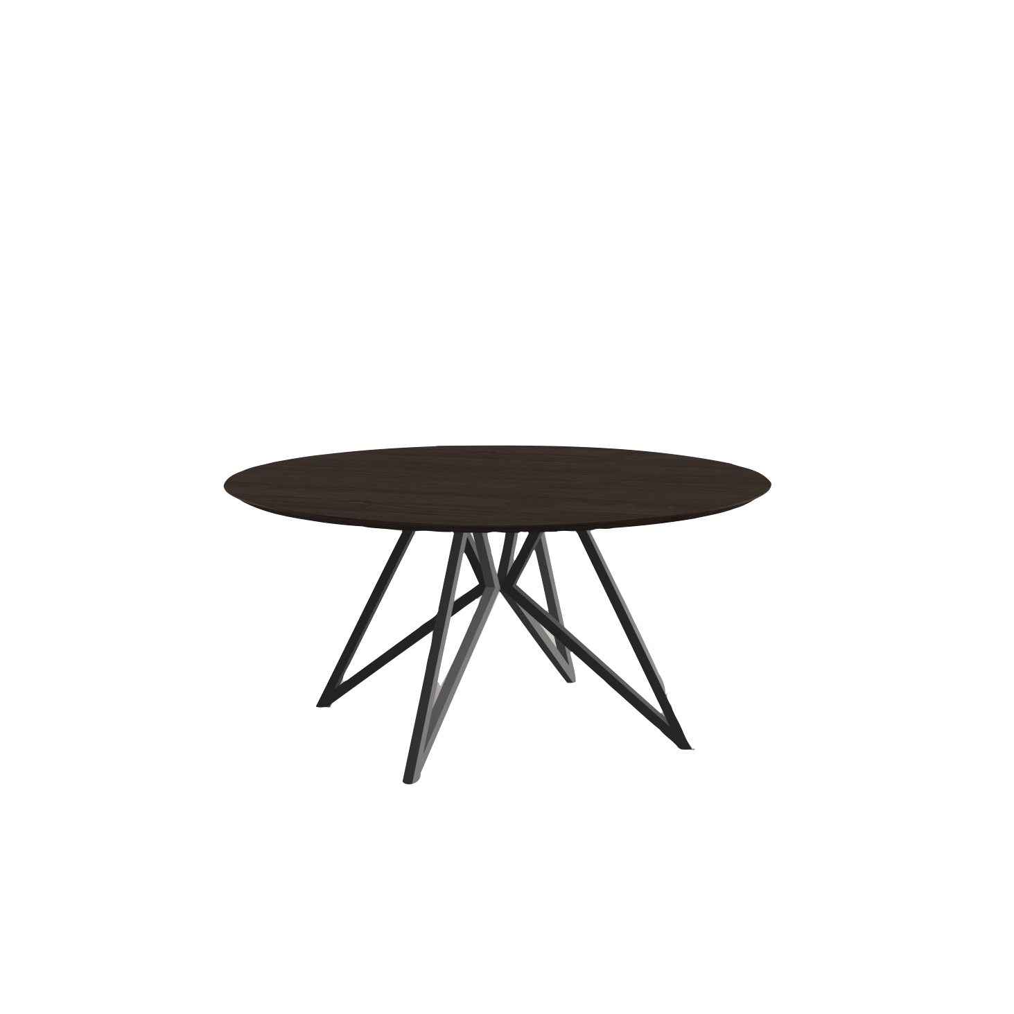 Studio HENK tafel Butterfly Rond QuadpodXL - zwart frame, gerookte beits