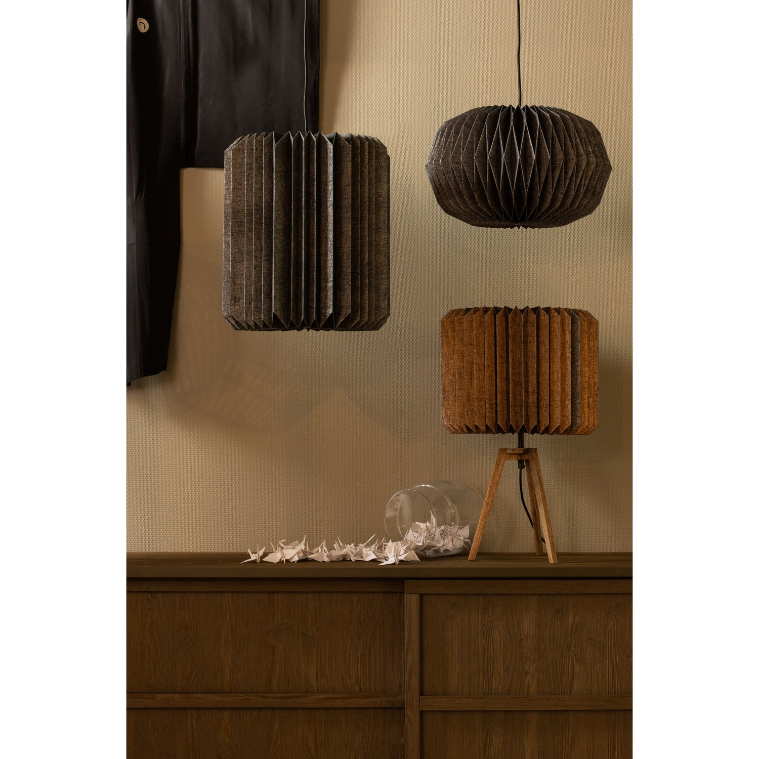 Bones hanglamp papier naturel/zwart