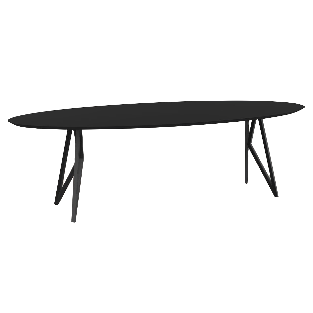 Studio HENK tafel Butterfly Ovaal - zwart frame, HPL Fenix nero ingo