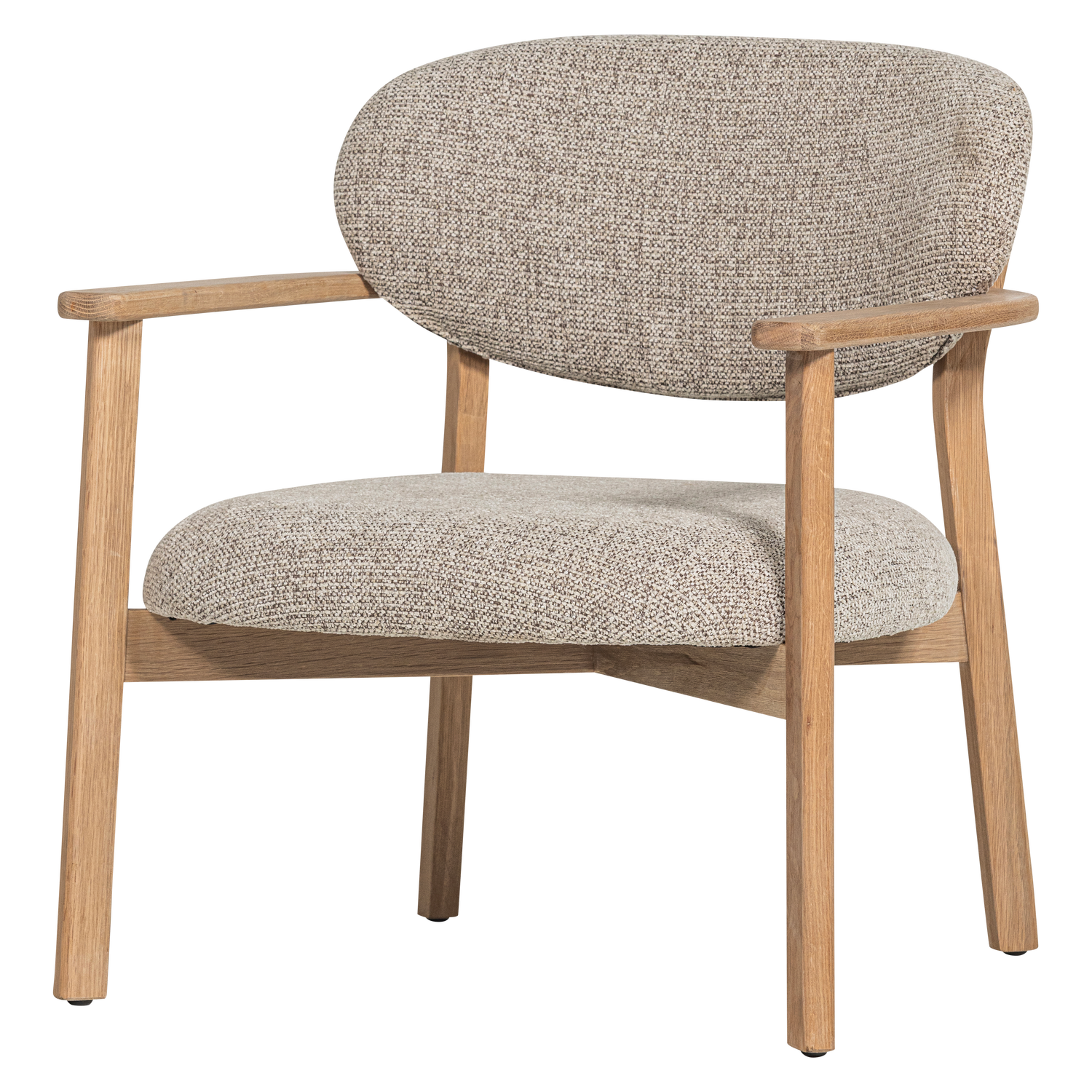 Udar fauteuil naturel met houten frame naturel