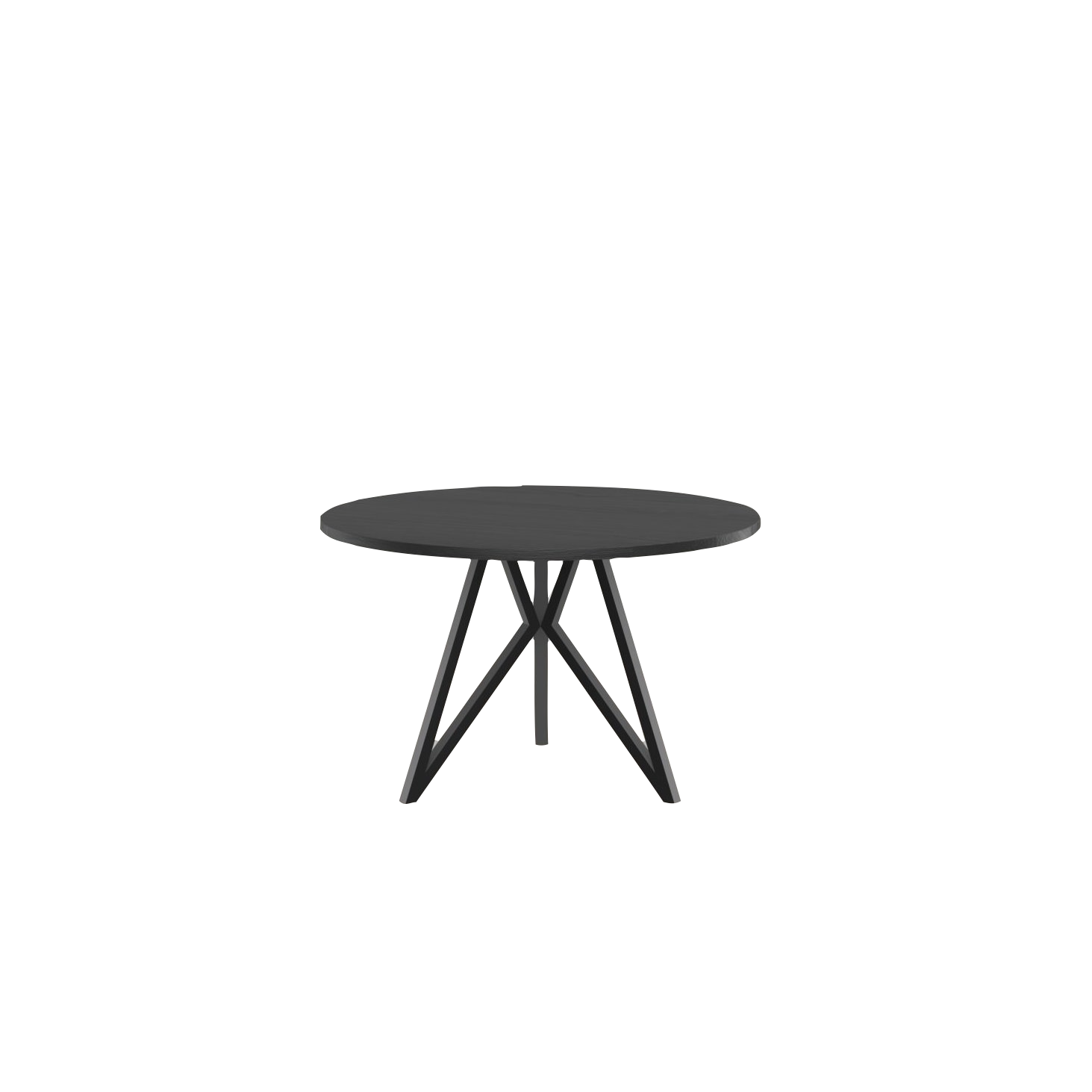 Studio HENK tafel Butterfly Rond Tripod - zwart frame, zwarte beits