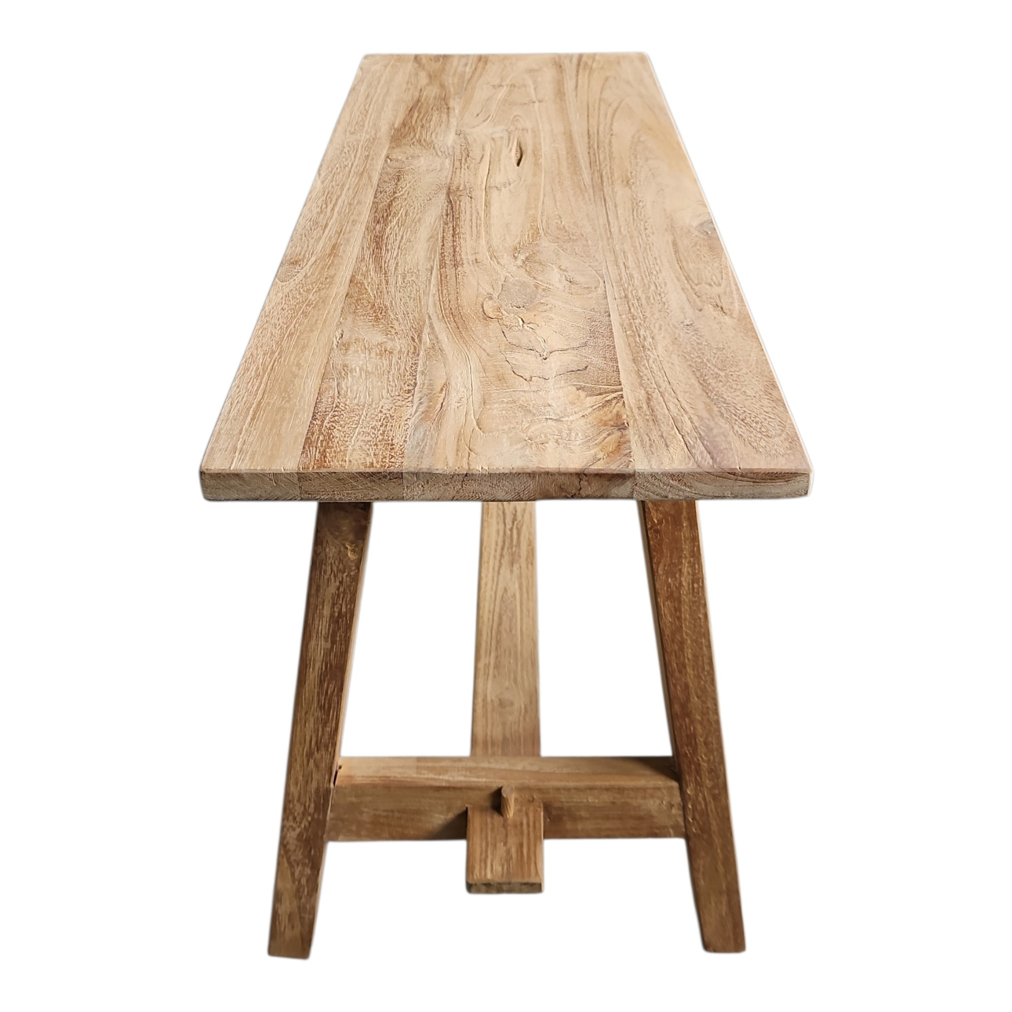 Teakhouten krukjes naturel