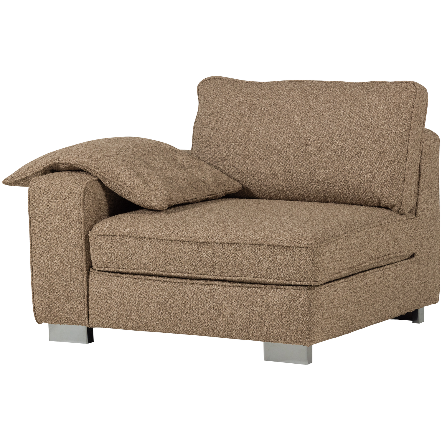 Lazy 1-zits element met arm links boucle antraciet