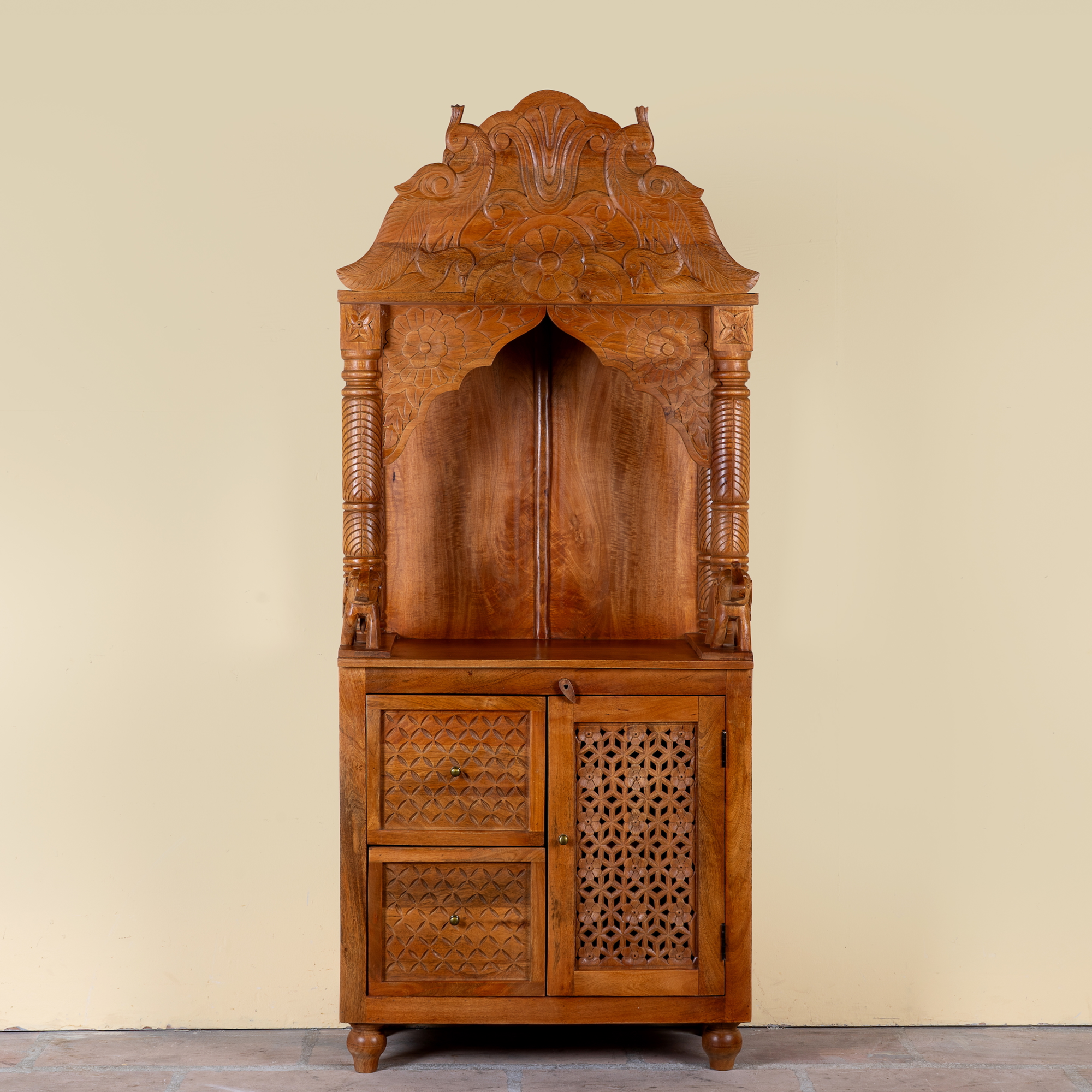 Moksha - Handgesneden Mandir van Mangohout