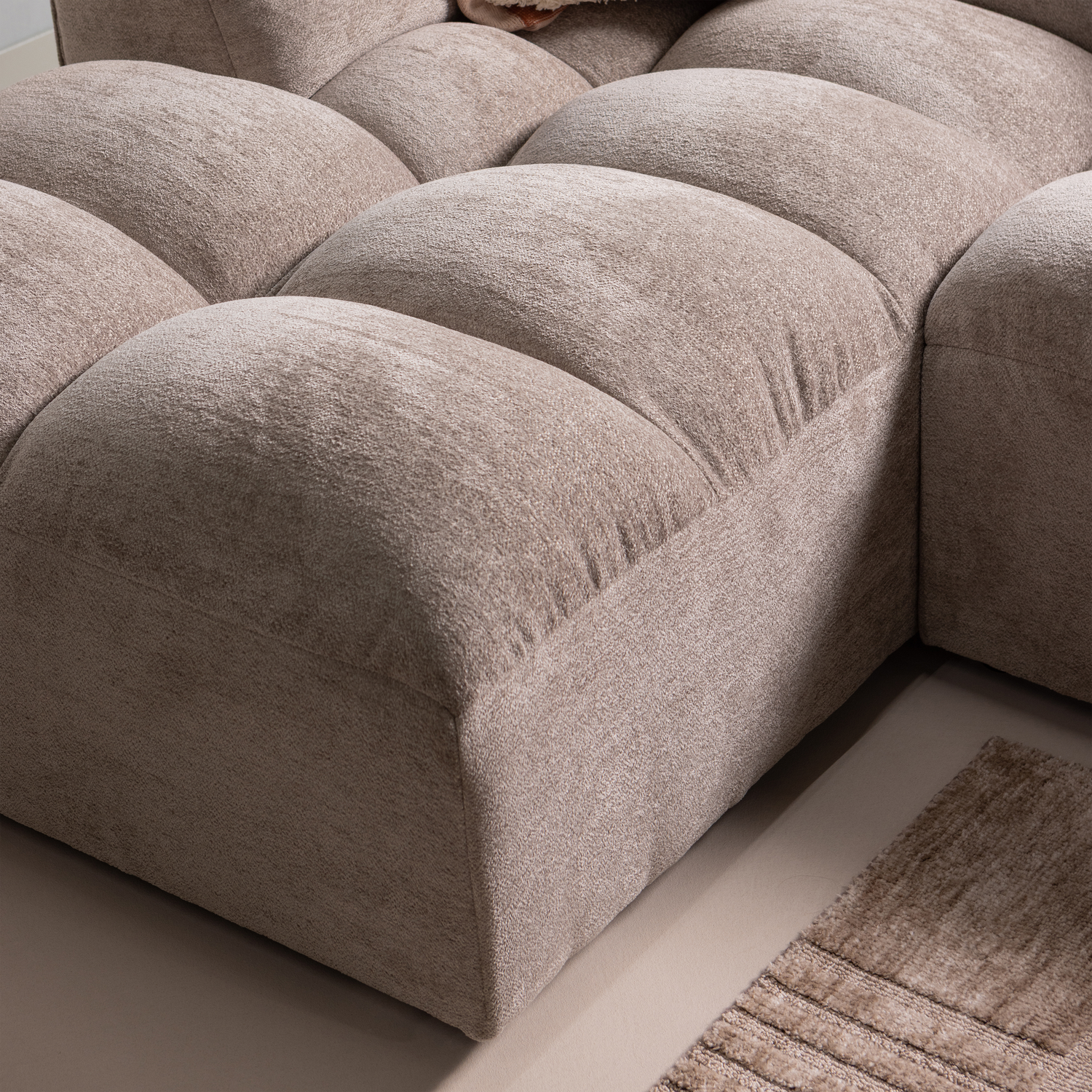 Lovi vloerkleed polyester/katoen taupe 170x240cm