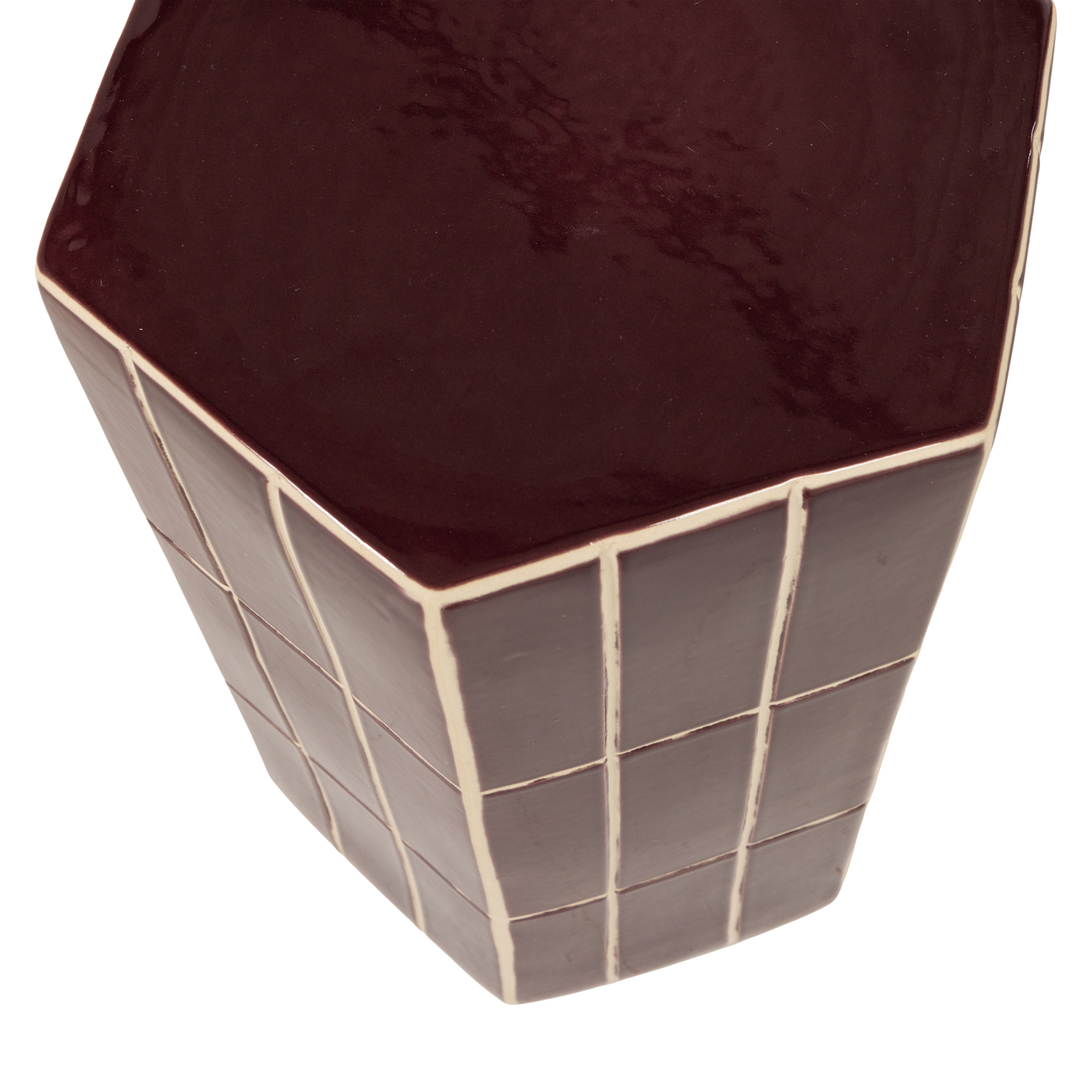 Plu decoratieve bijzettafel 42x30x26 cm keramiek paars