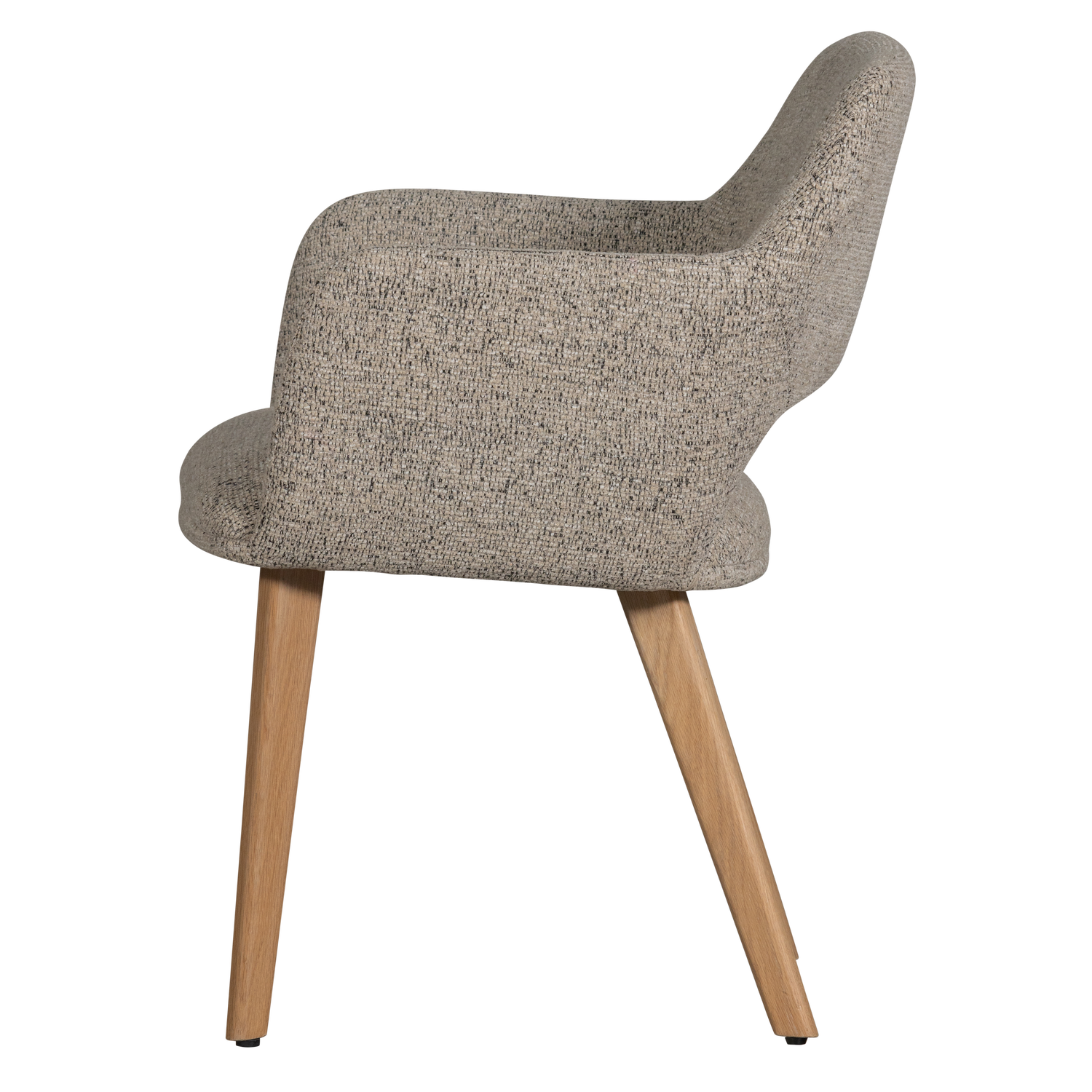 Murat eetkamerstoel taupe met houten poot naturel