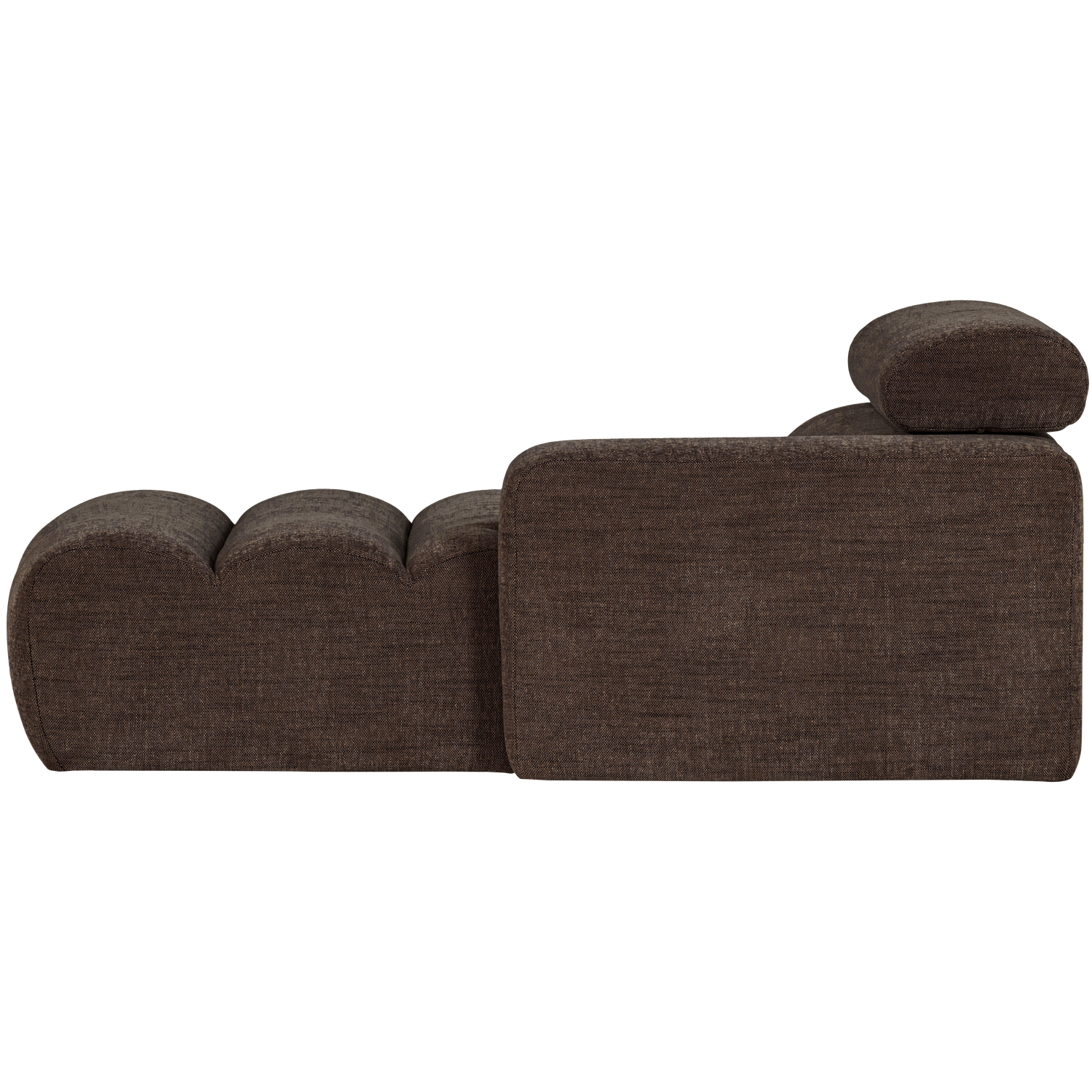 Novi chaise longue element arm rechts boucle karamelbruin