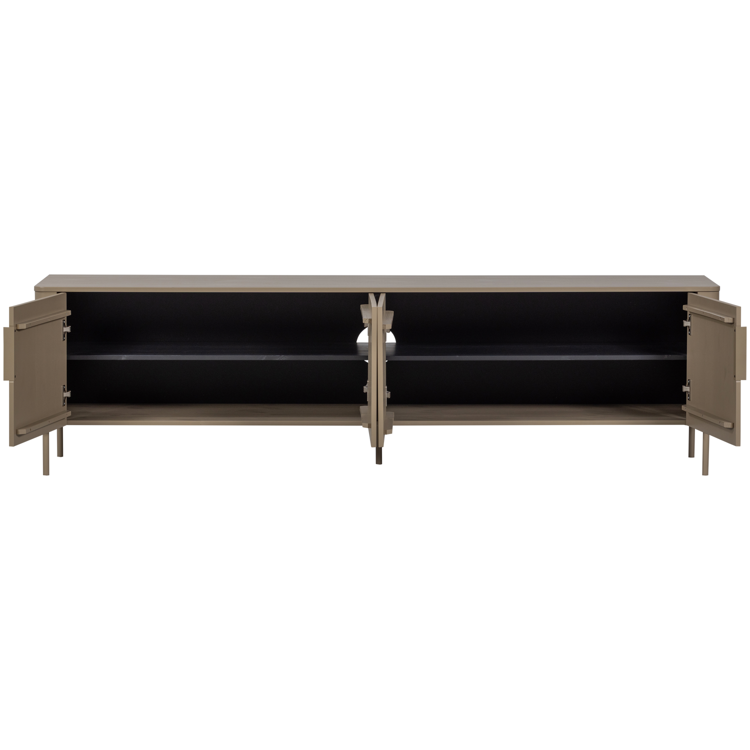 Gunnar tv meubel 200 cm grenen matzwart [fsc]