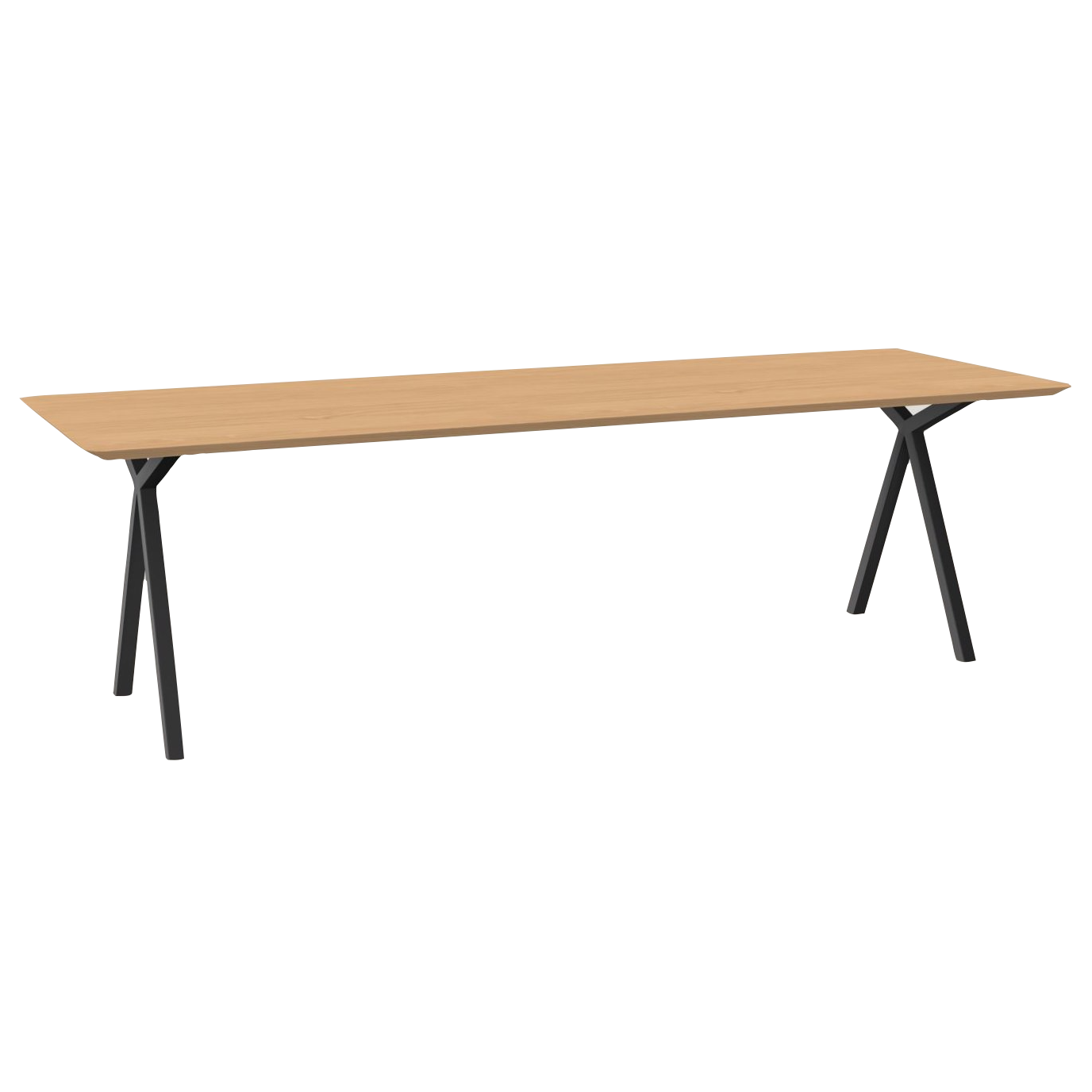 Studio HENK tafel Slim X-type Rechthoekig - zwart frame, hardwax light 3041