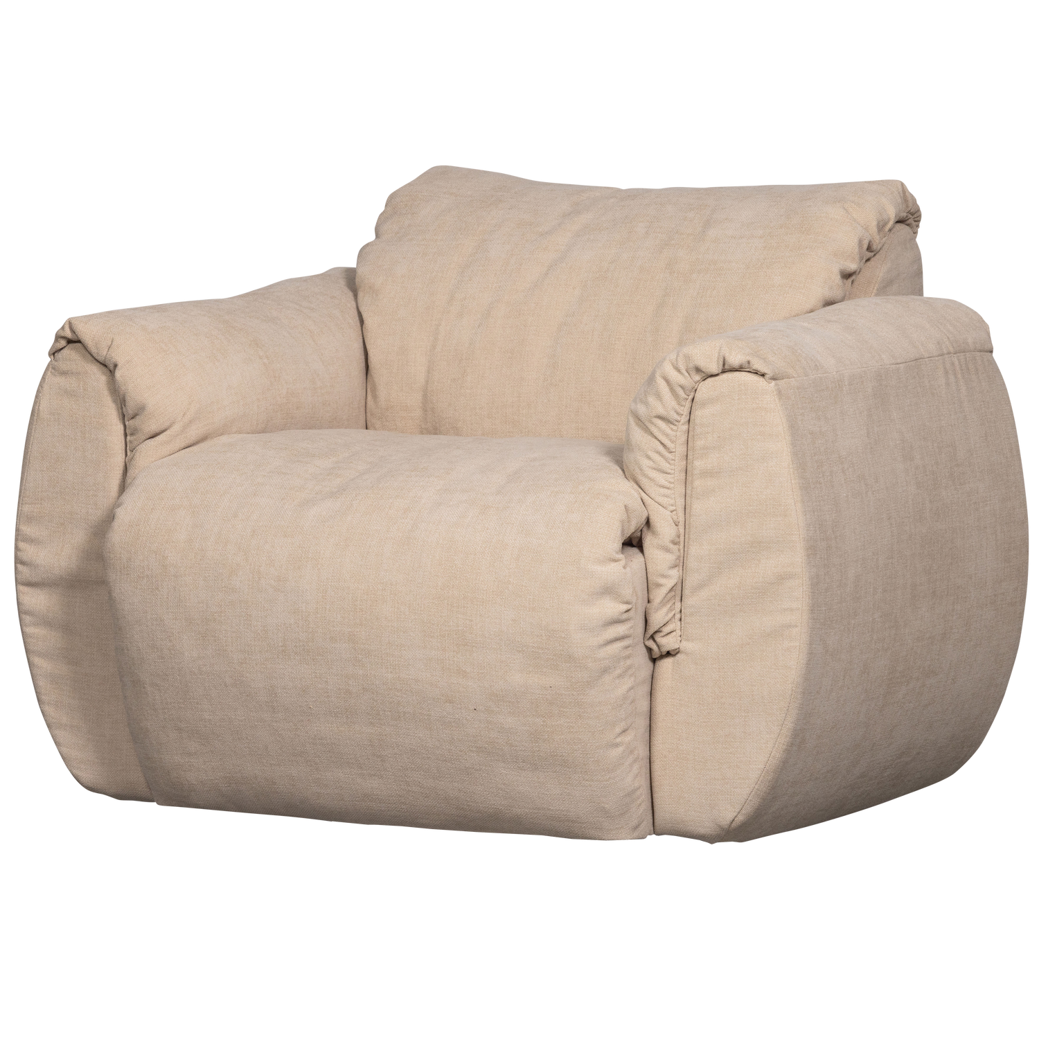 Baggy draaifauteuil geweven stof warmgrijs melange