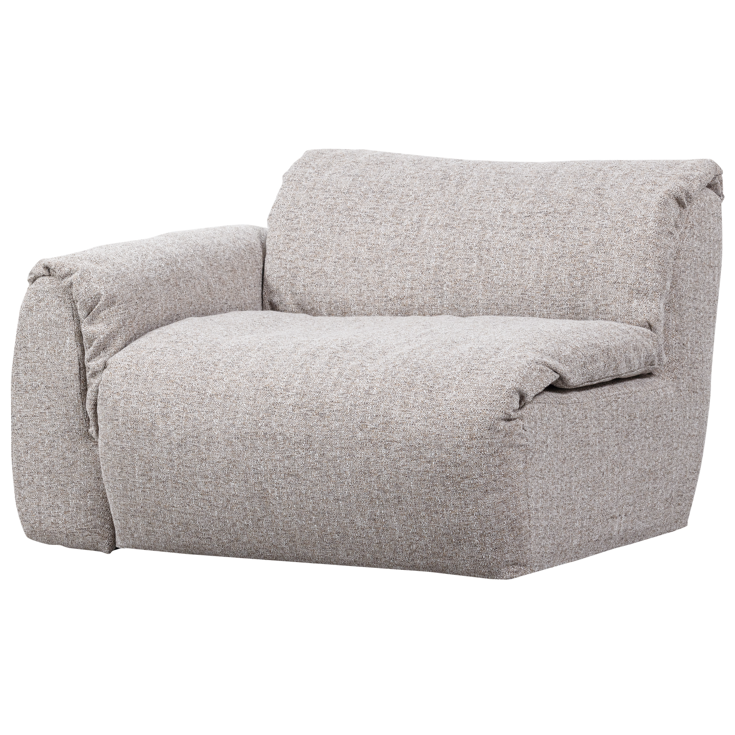 Baggy 1-zits element met arm links geweven chenille oudroze