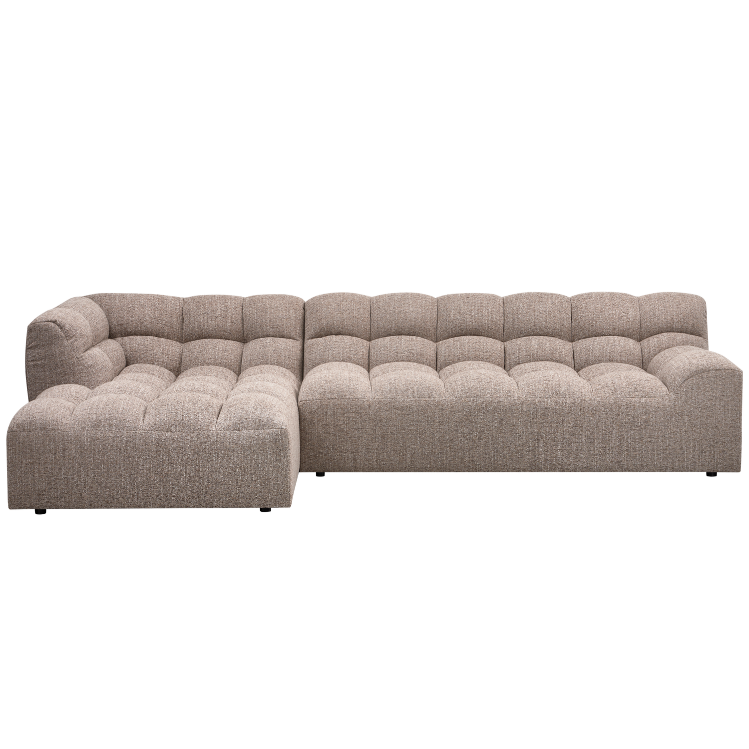Allure chaise longue links geweven stof naturel melange