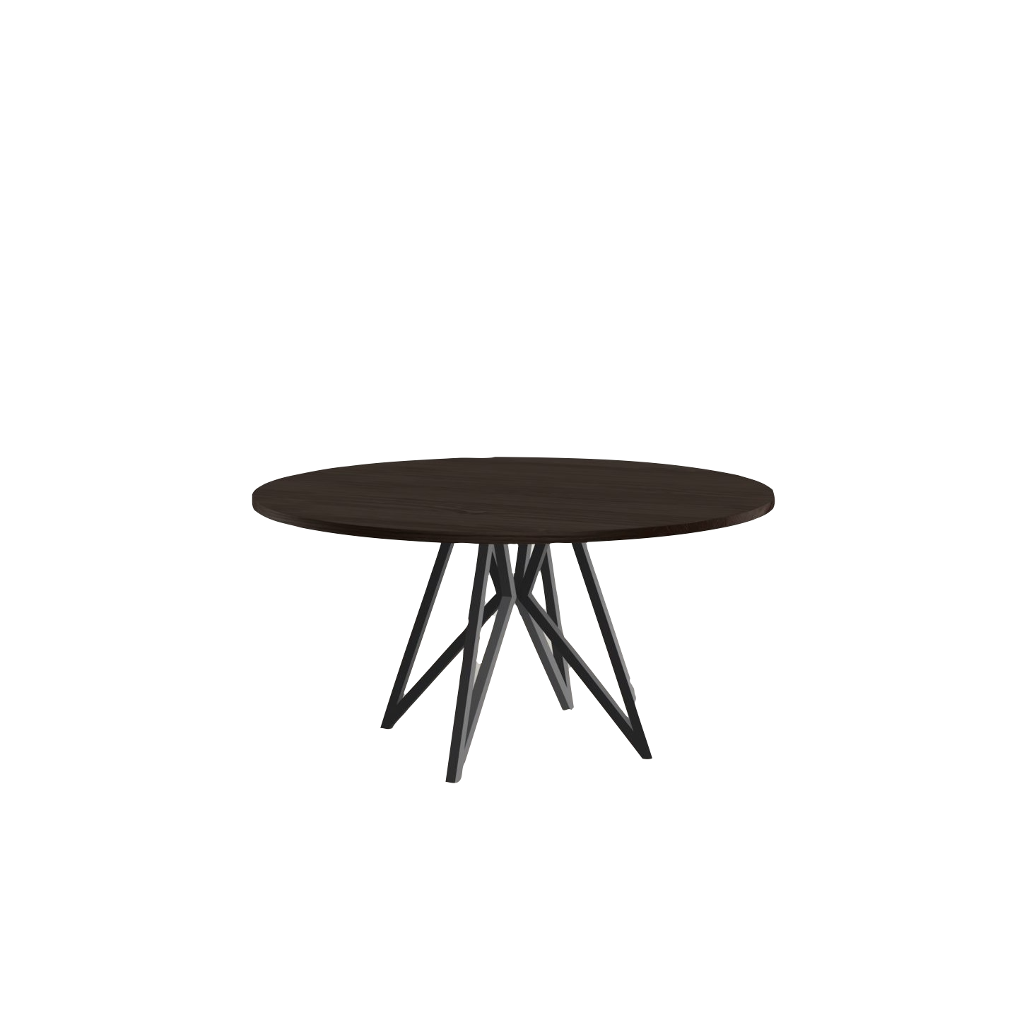 Studio HENK tafel Butterfly Rond Quadpod - zwart frame, gerookte beits
