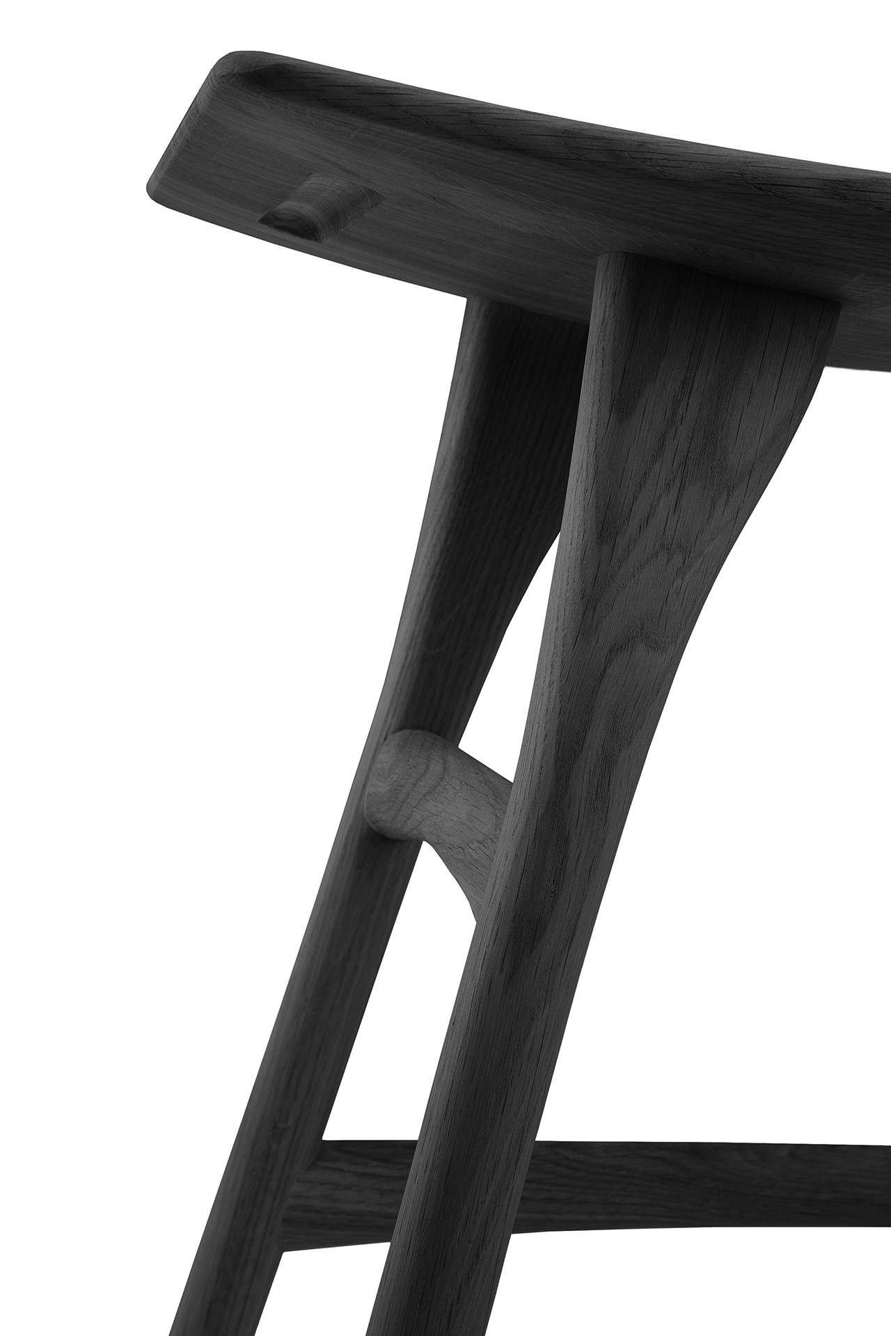 Ethnicraft - Osso eettafel kruk 45 - eiken/eiken zwart