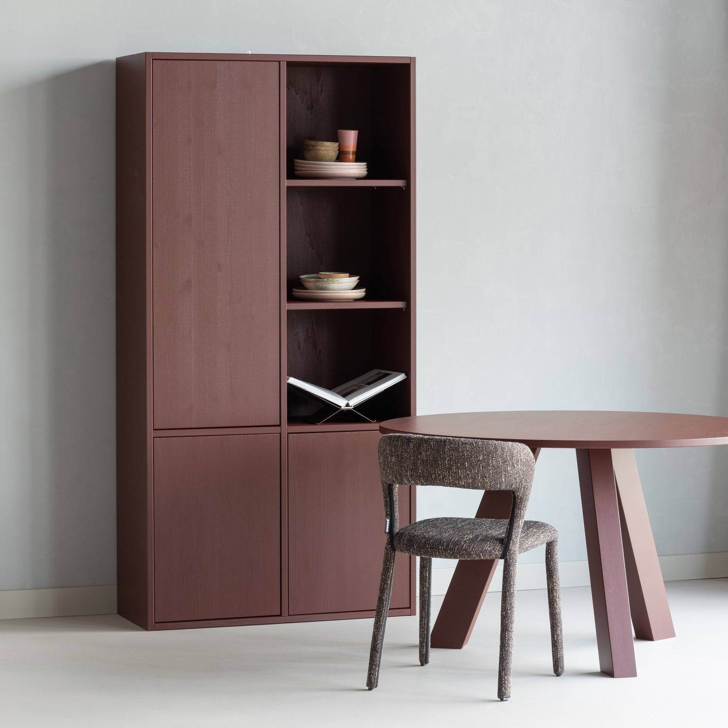 Rhonda eettafel o129 cm eiken middenbruin [fsc]