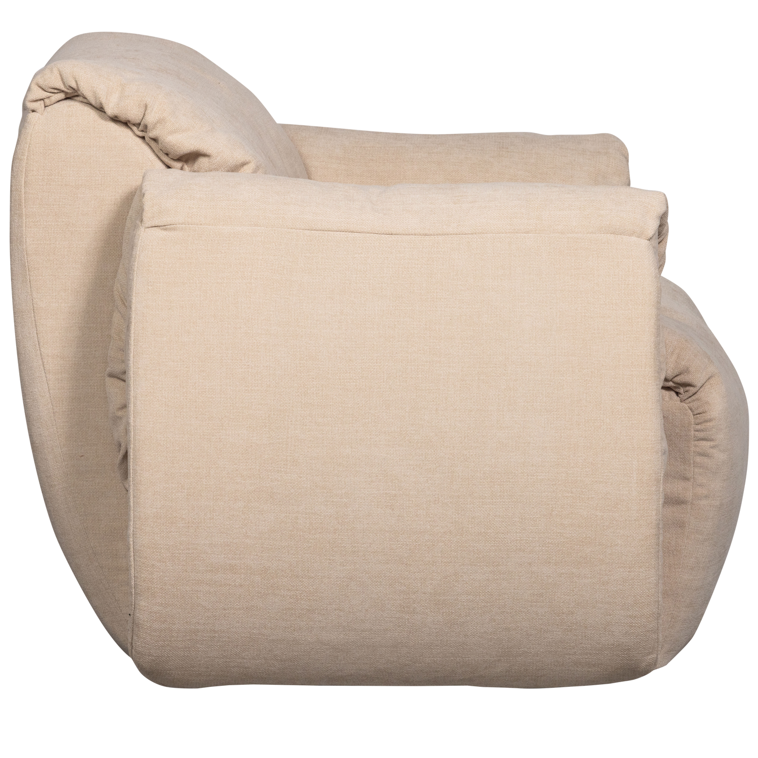 Baggy draaifauteuil geweven stof warmgrijs melange