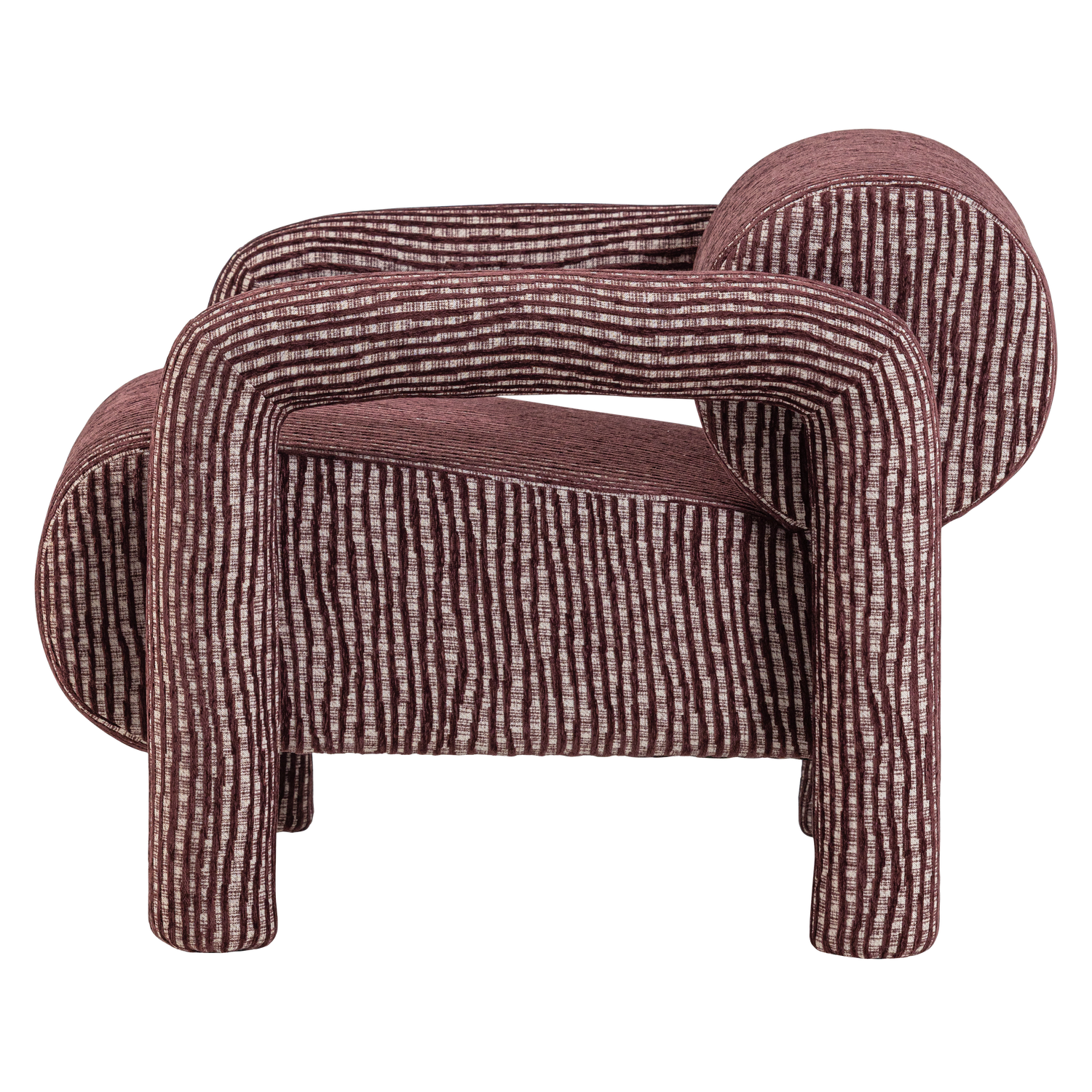 Lenny fauteuil met dessin grijsblauw