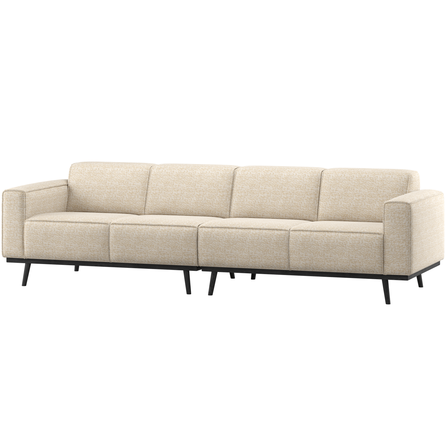 Statement 4-zits bank 280 cm chenille velvet perzikroze