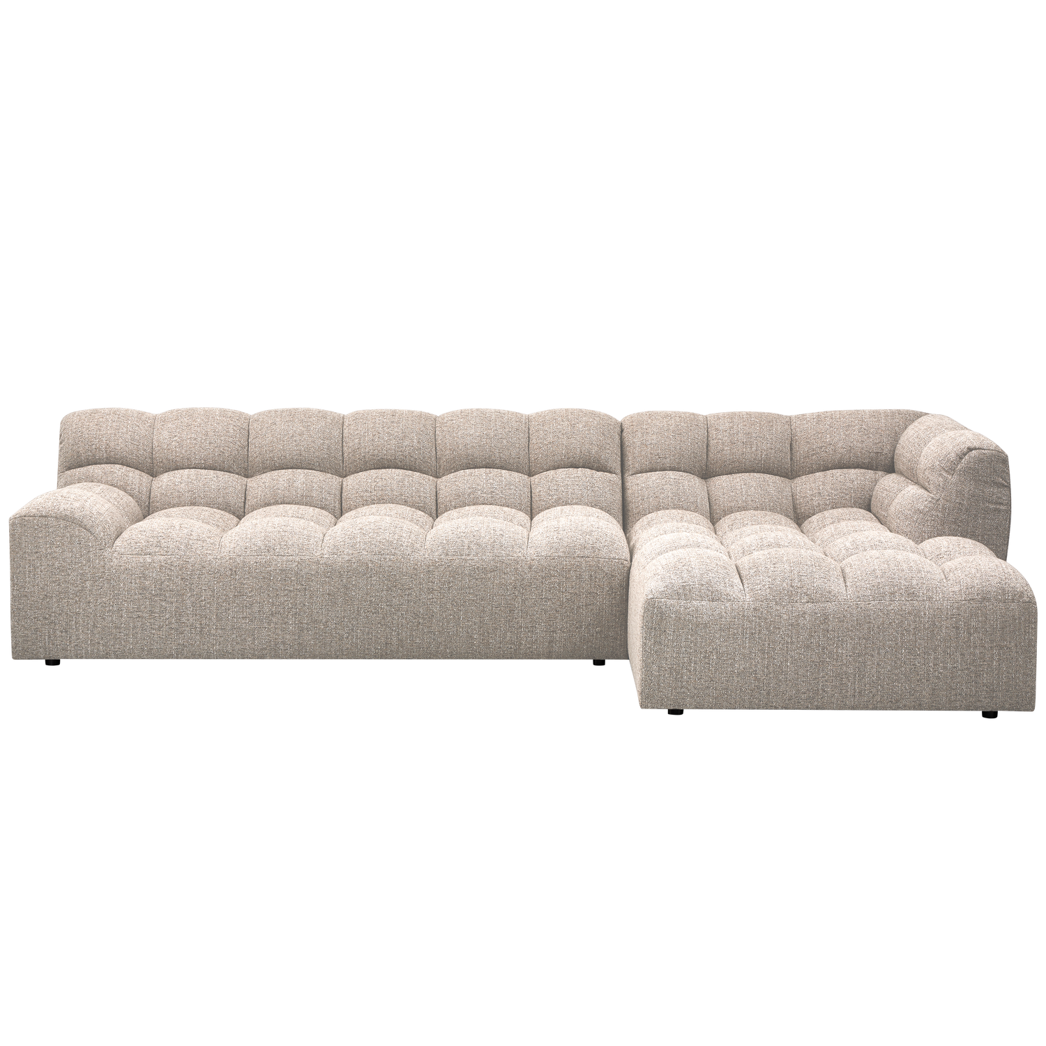 Allure chaise longue rechts geweven stof naturel melange