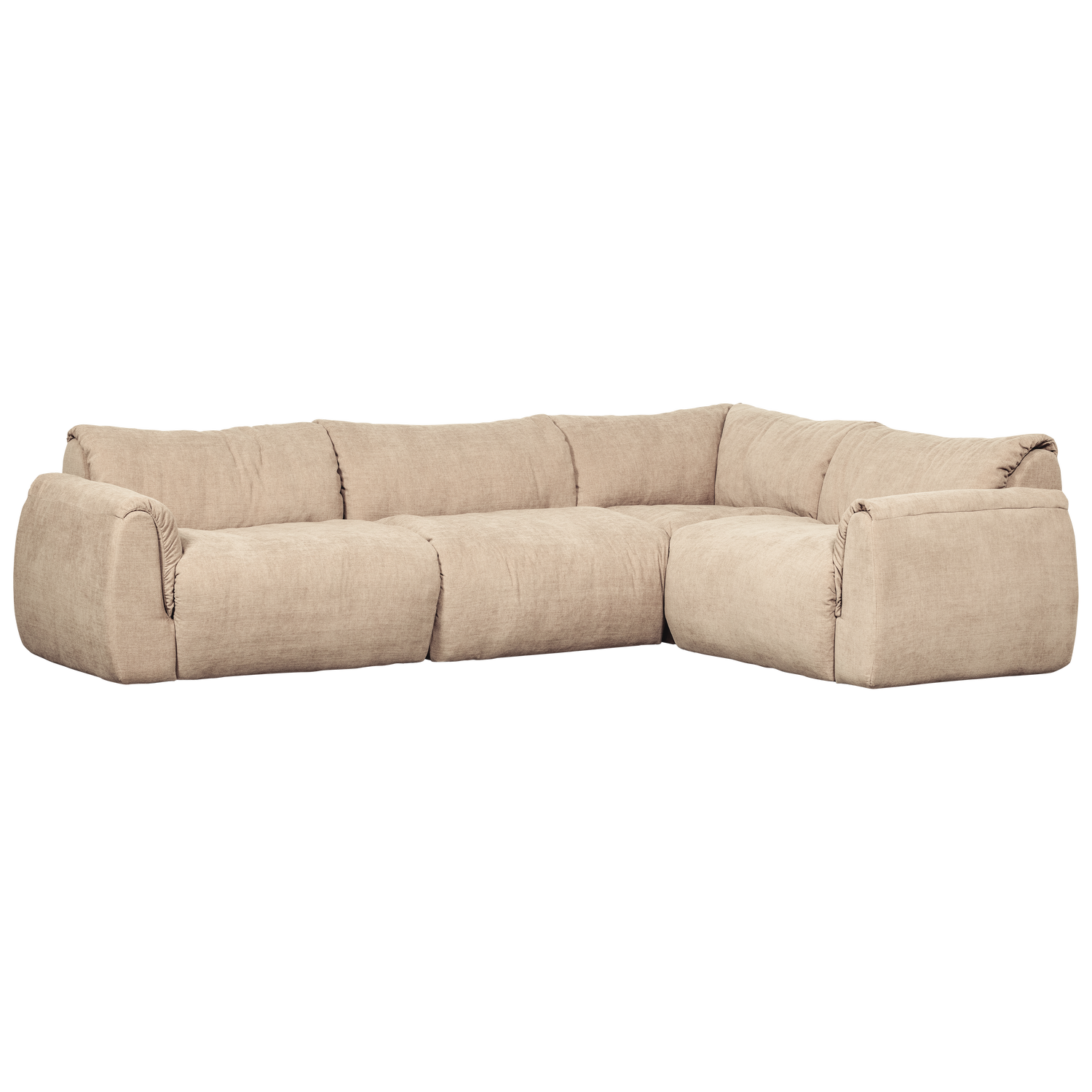 Baggy hoekbank rechts 3d chenille donkerbruin