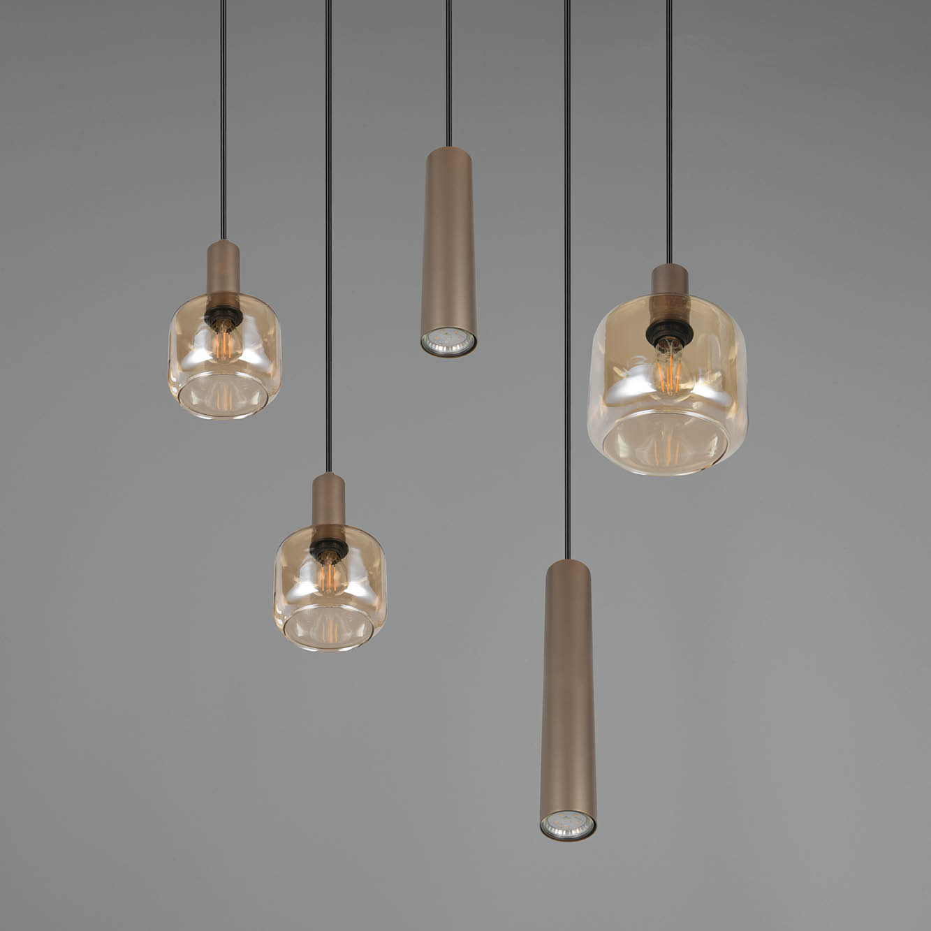 Lizie Hanglamp 5-lichts Brons