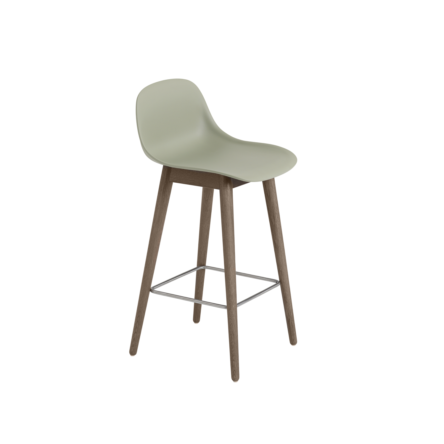 Muuto barkruk met rugleuning Fiber Counter Stool Wood Base