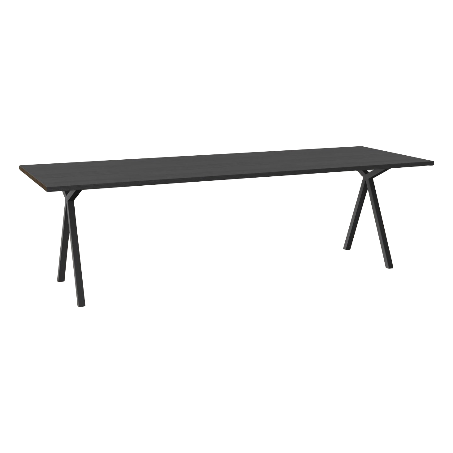 Studio HENK tafel Slim X-type Rechthoekig - zwart frame, zwarte beits