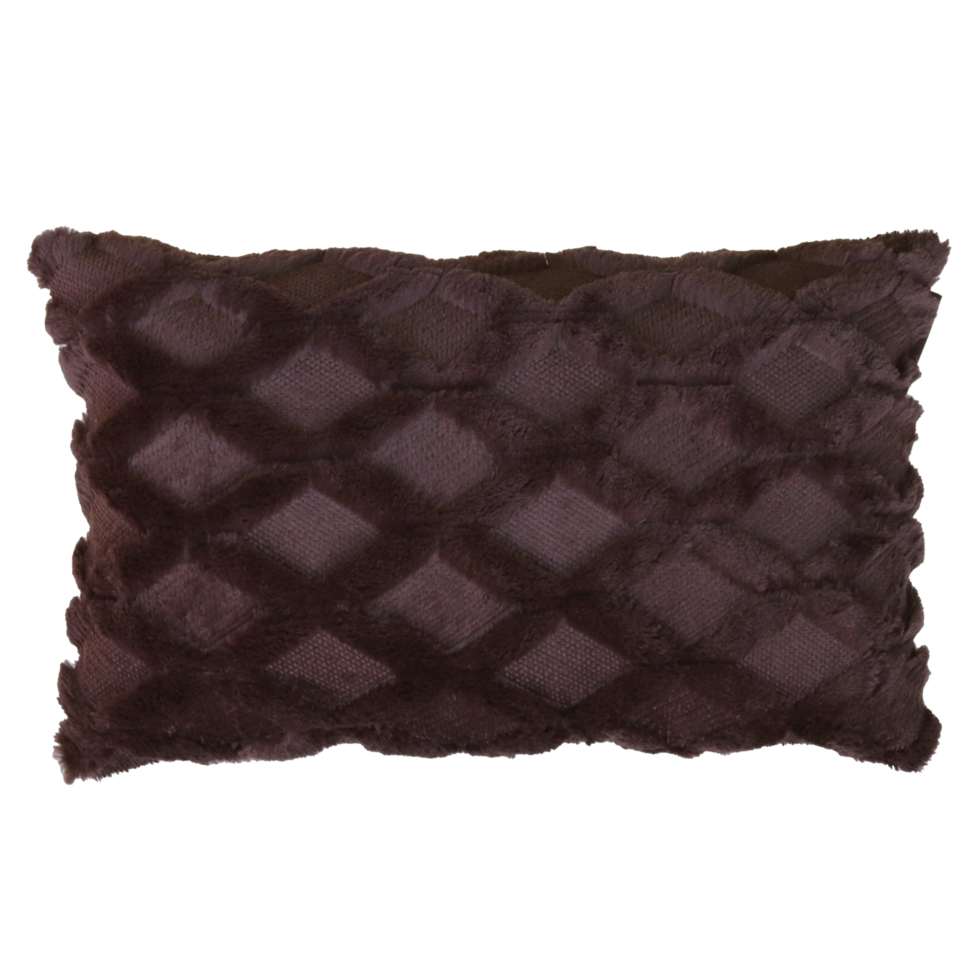 Kussen bont ruit dark chocolate