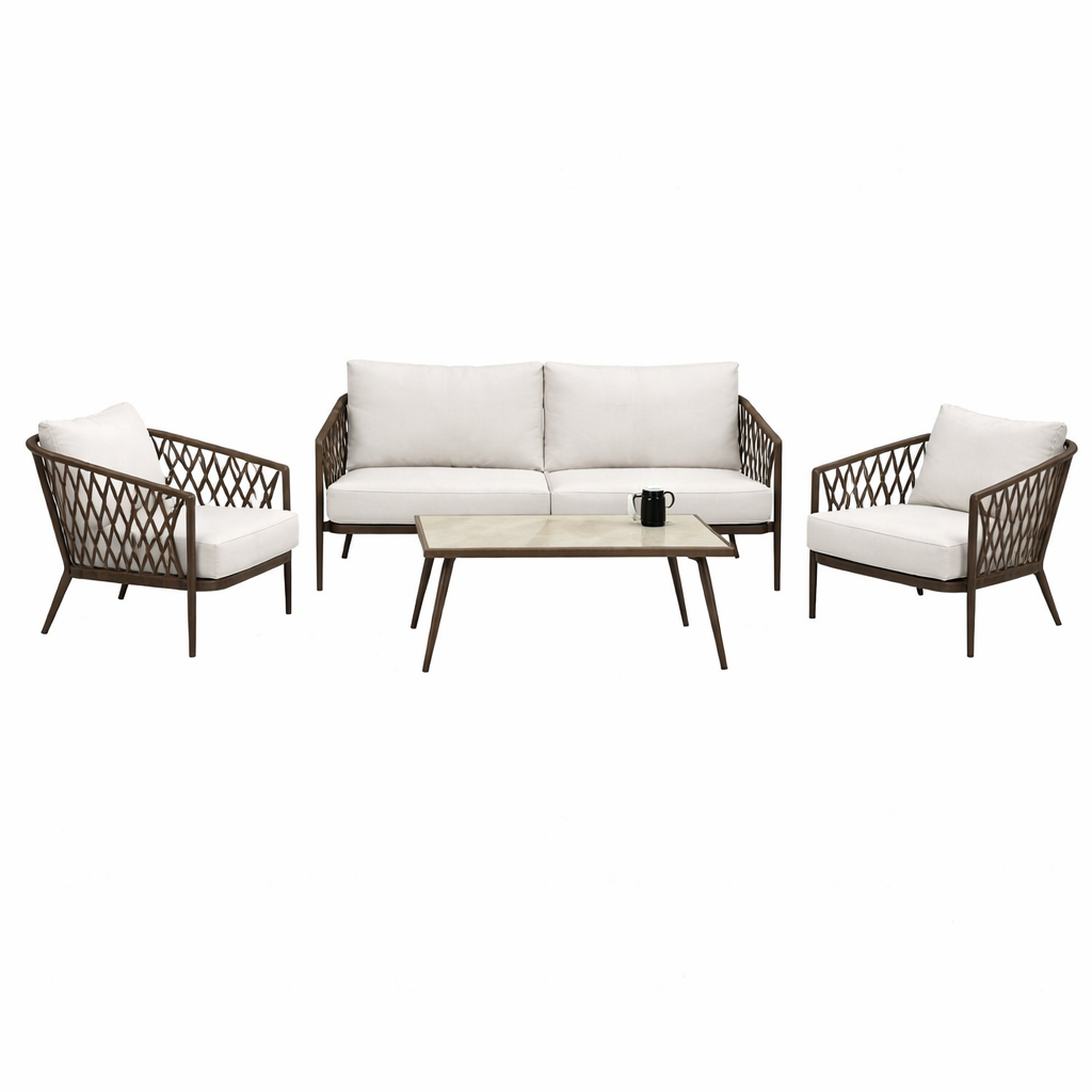 Marloes 4 delige tuin loungeset beige