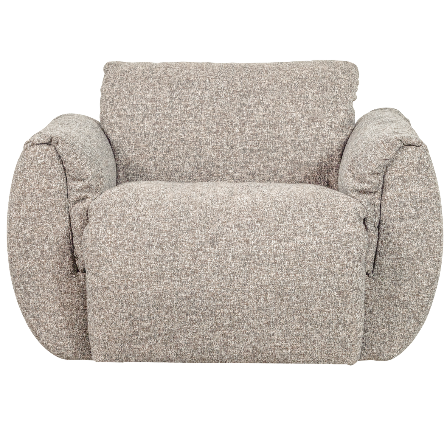 Baggy draaifauteuil geweven stof warmgrijs melange
