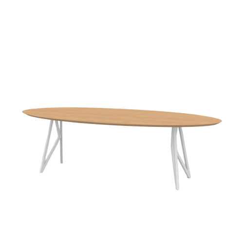 Studio HENK tafel Butterfly Ovaal - wit frame, hardwax light 3041