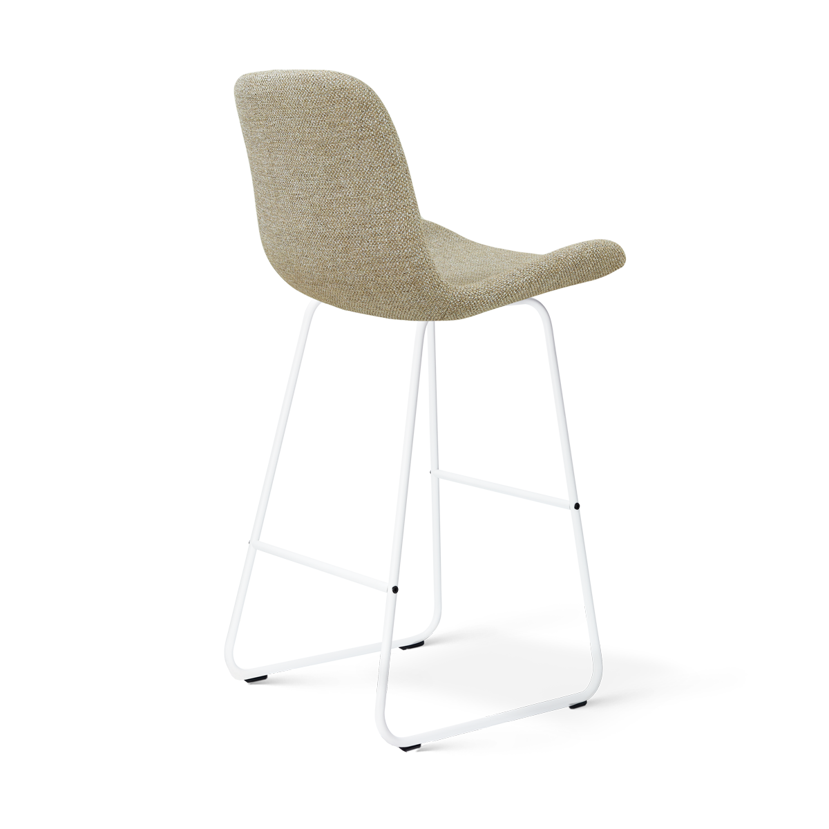 Barkruk Nino-Fé wit onderstel rib beige 75 cm