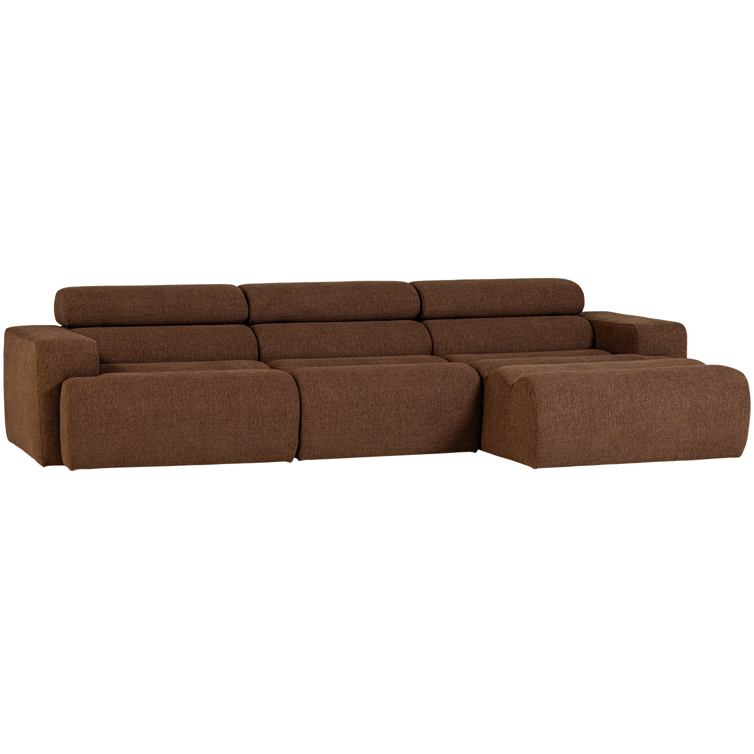 Novi chaise longue bank rechts donkerbruin melange