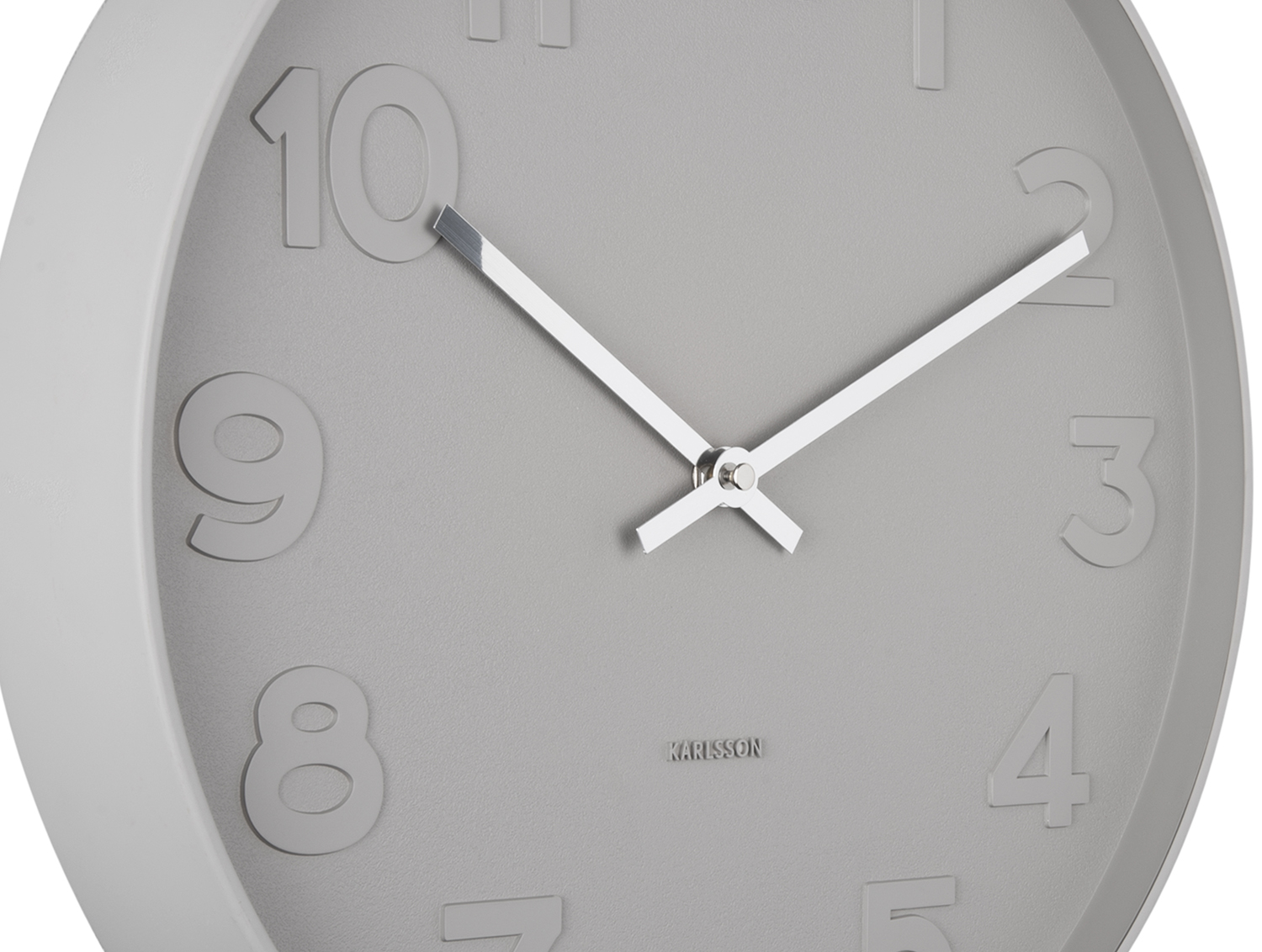 Wandklok Mr. Grey Numbers staal grijs