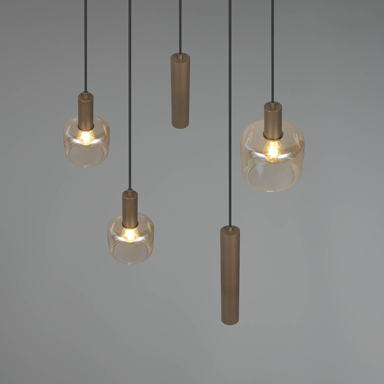 Lizie Hanglamp 5-lichts Brons