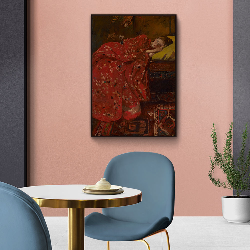 Walljar plexiglas schilderij - Breitner - Meisje In Rode Kimono