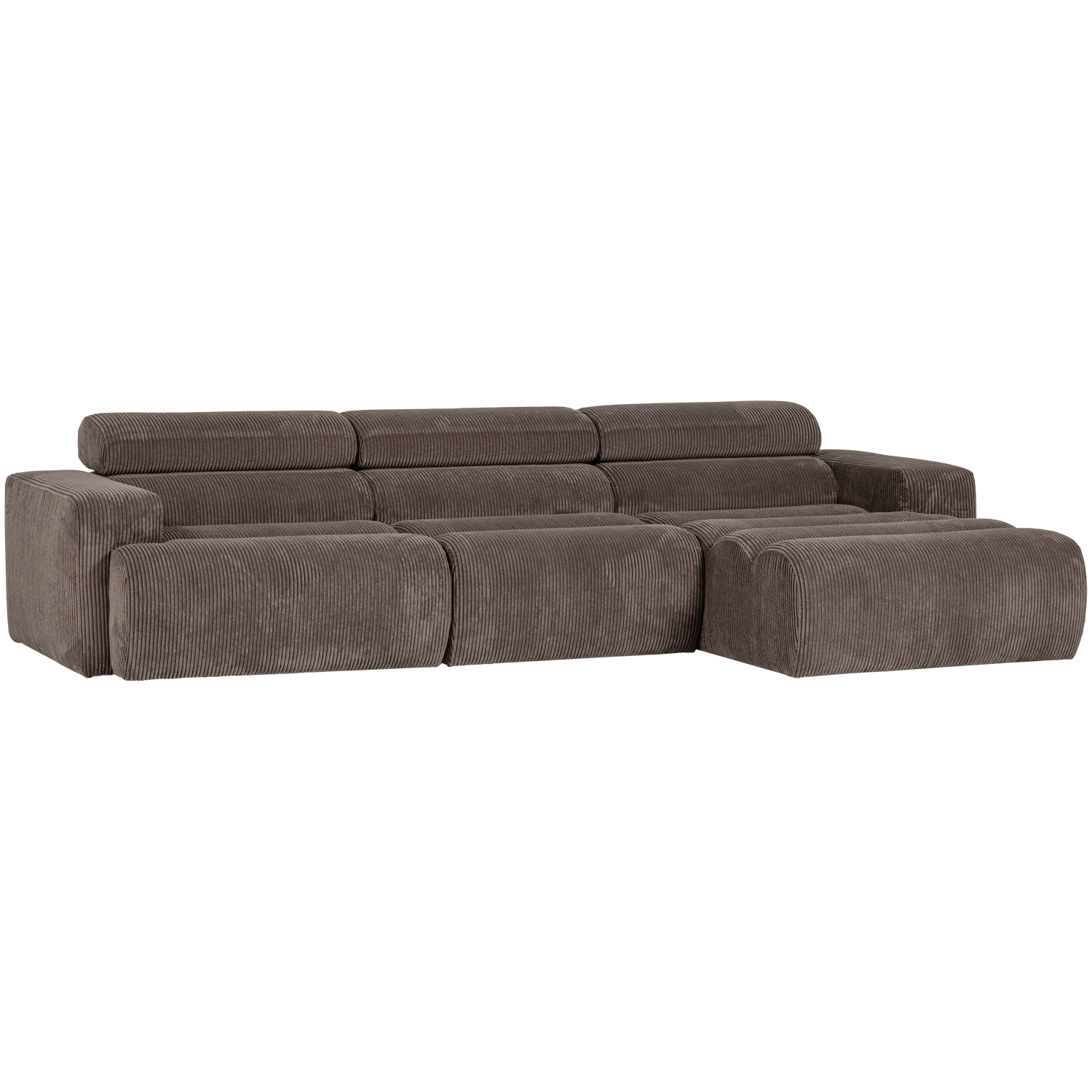 Novi chaise longue bank rechts donkerbruin melange